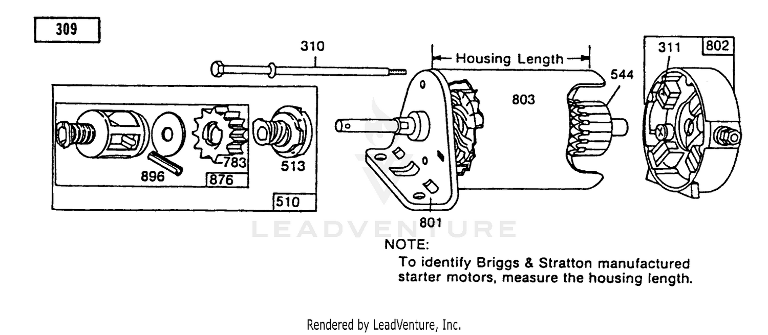 Starter-Briggs  Stratton No. 191707-0121-01, 257707-0124-01  286707-0119-01