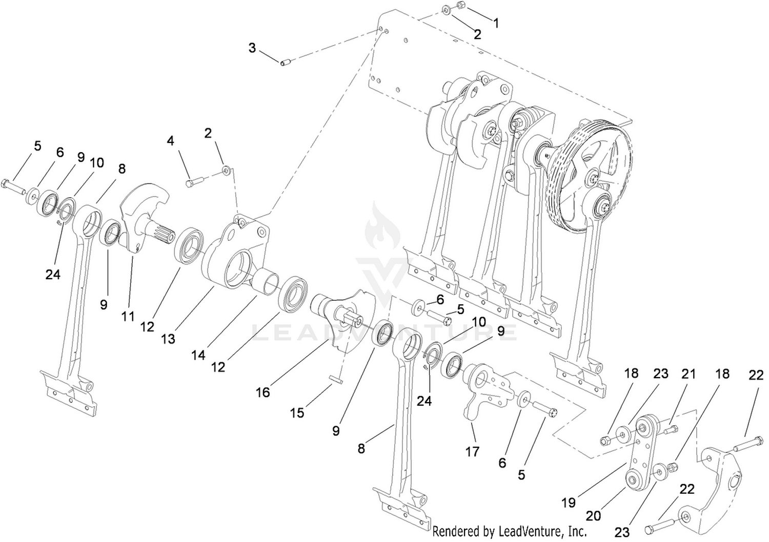 Coring Head Crank No. 5 and 6 Assembly