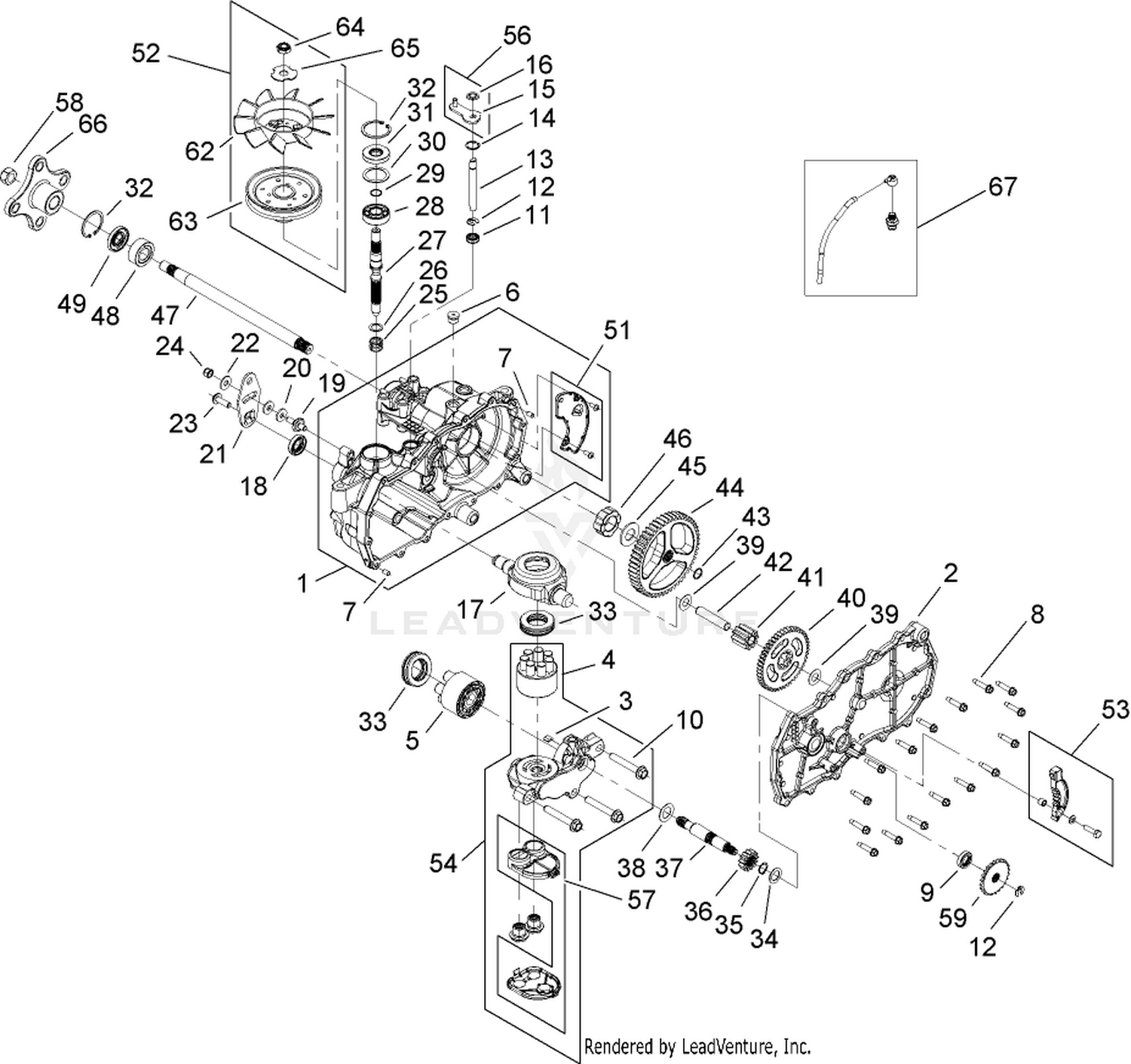LH Hydro Transaxle Assembly No. 114-8521