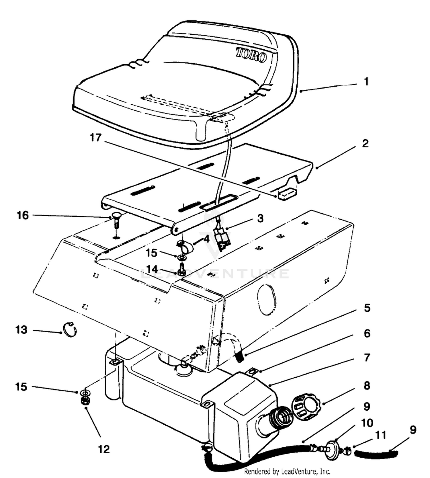 Seat  Gas Tank Assembly