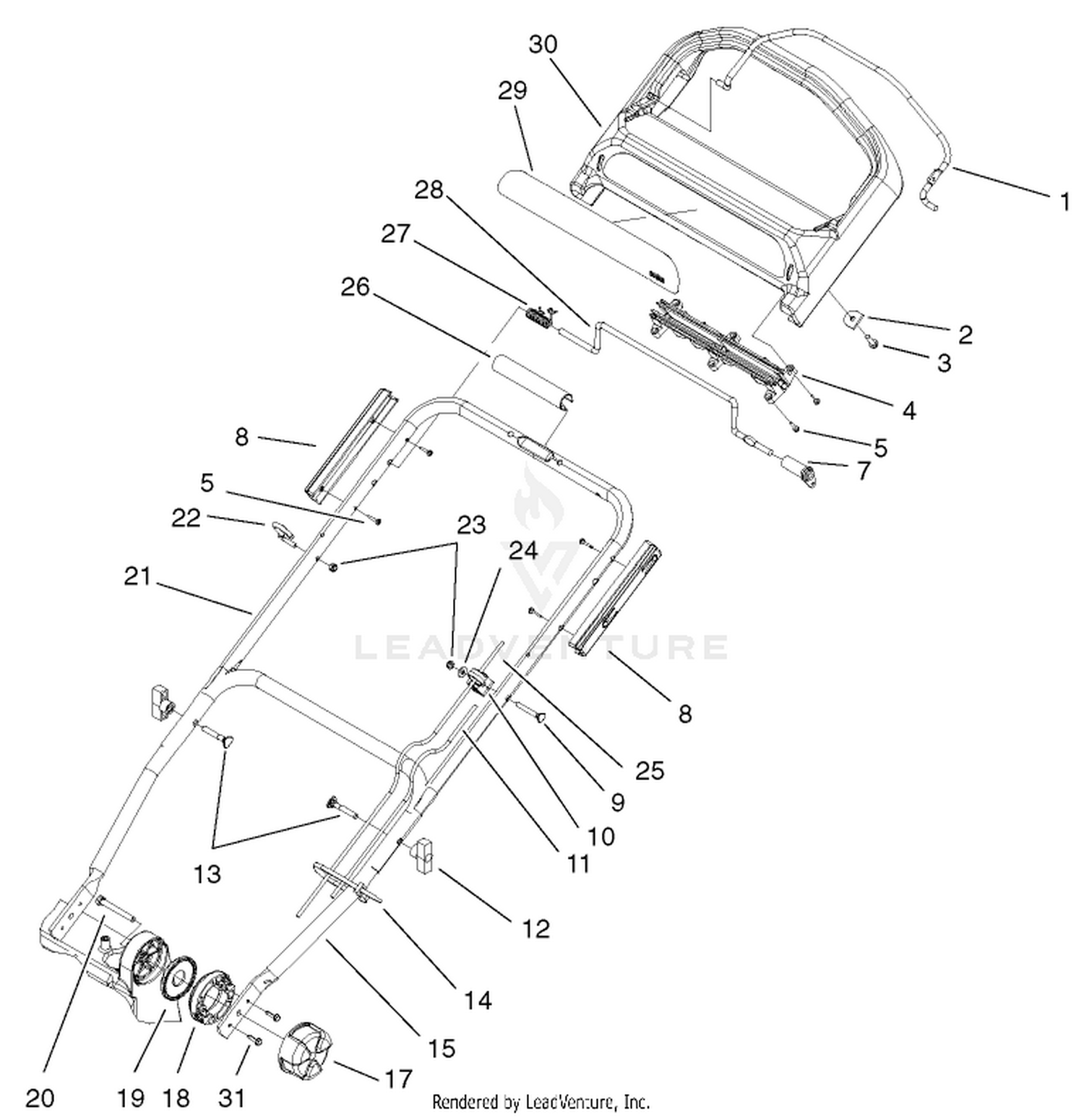Self Propel Handle And Control Assembly