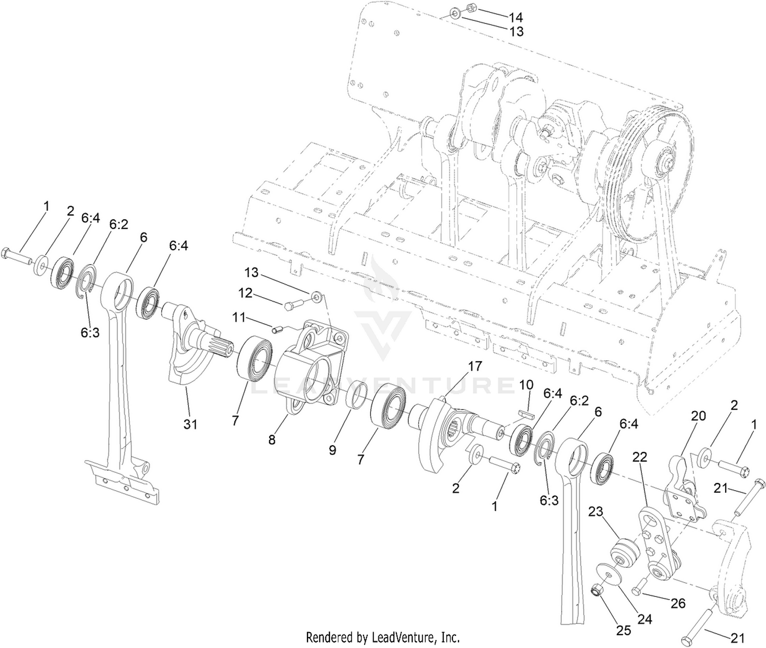 Right Hand No. 5 and No. 6 Crankarm Assembly