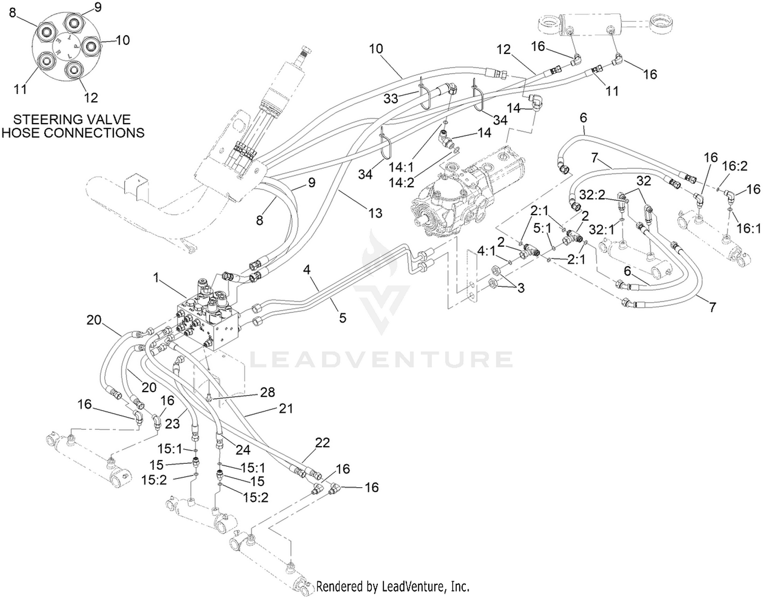 Lift Manifold and Steering Circuit Assembly
