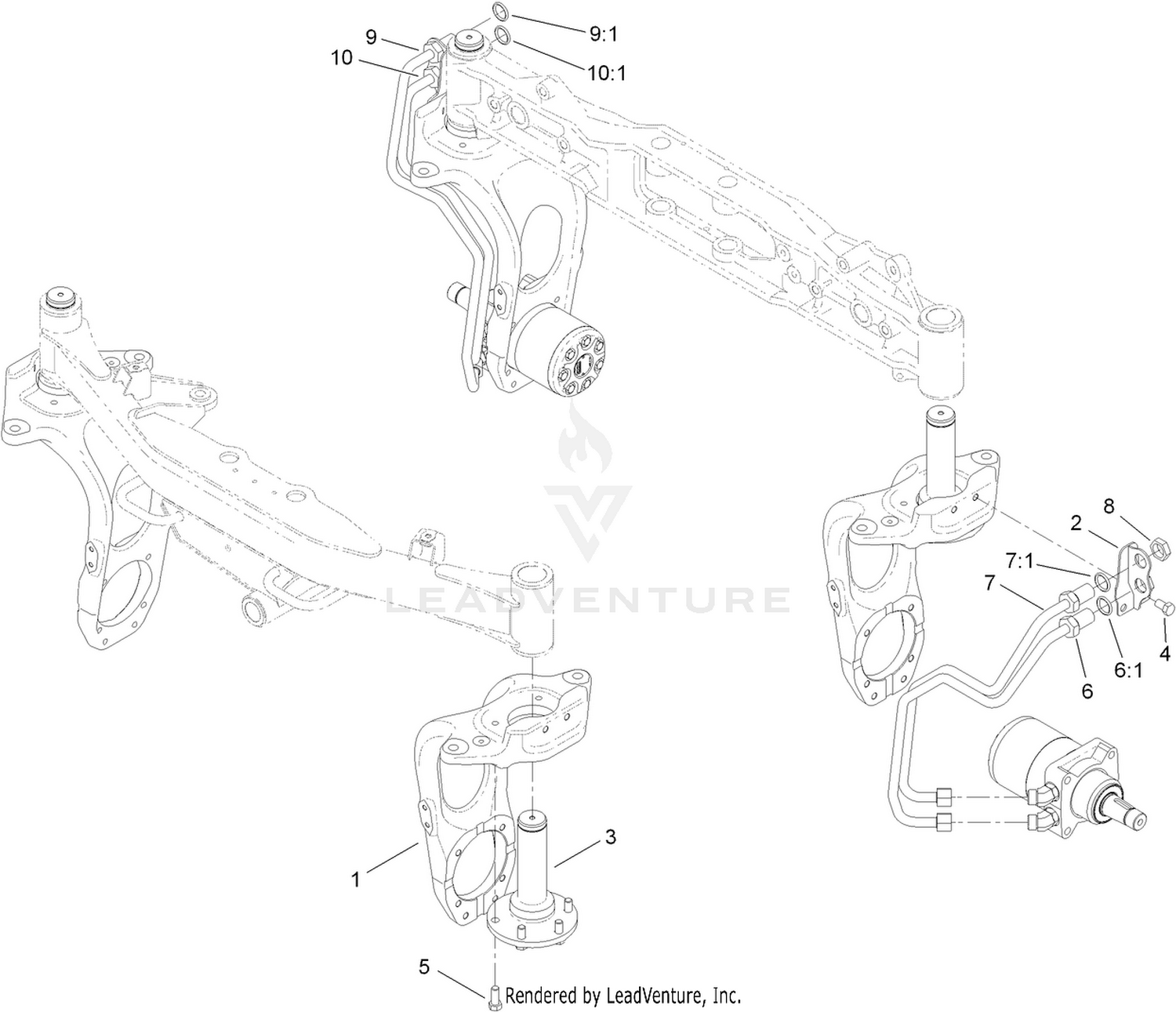 2 Wheel Drive Steering Assembly