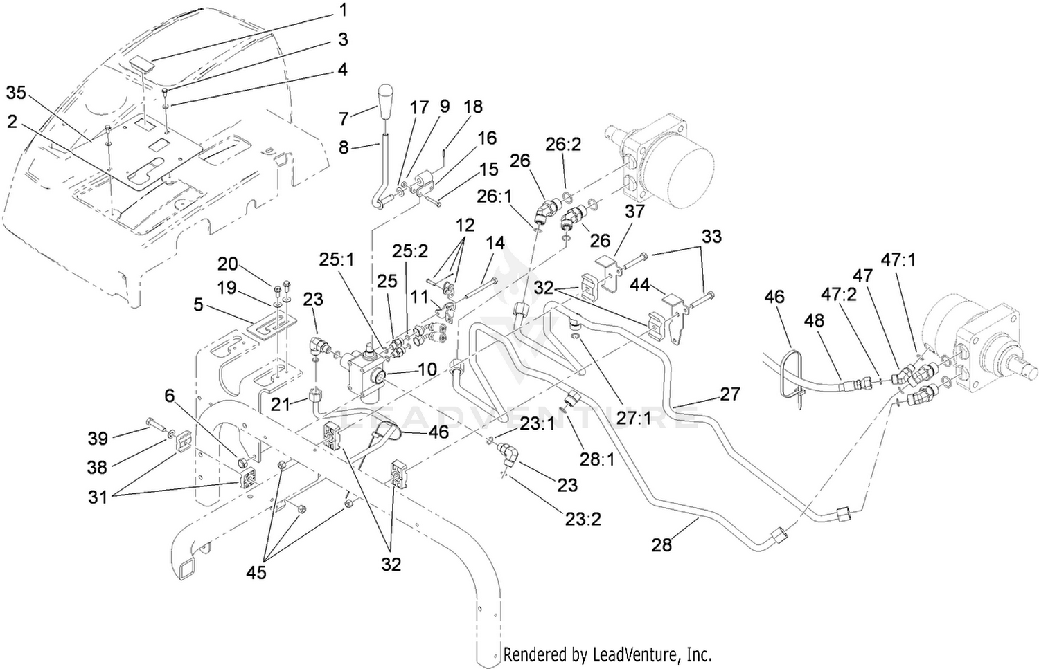 Lift Valve and Rear Tube Assembly