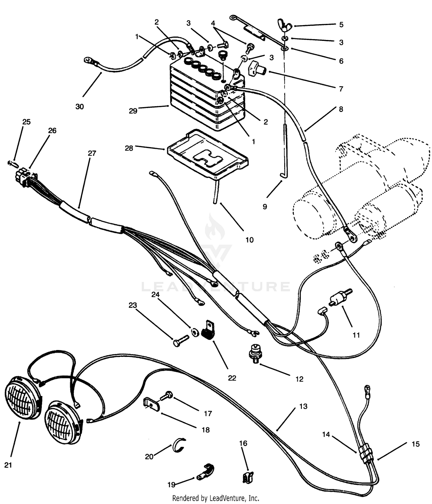 Battery  Headlights Assembly