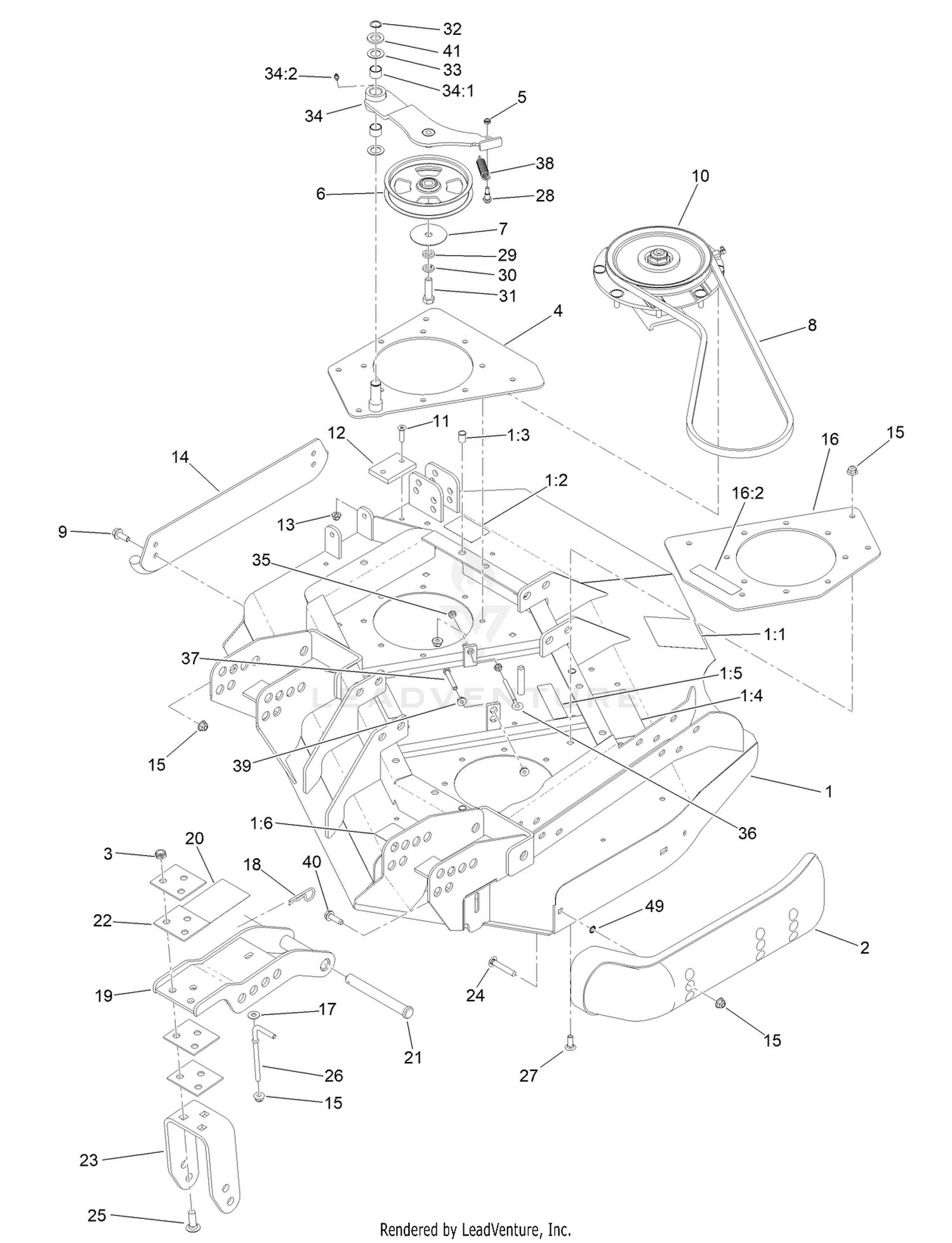 Left Deck, Idler and Skid Assembly