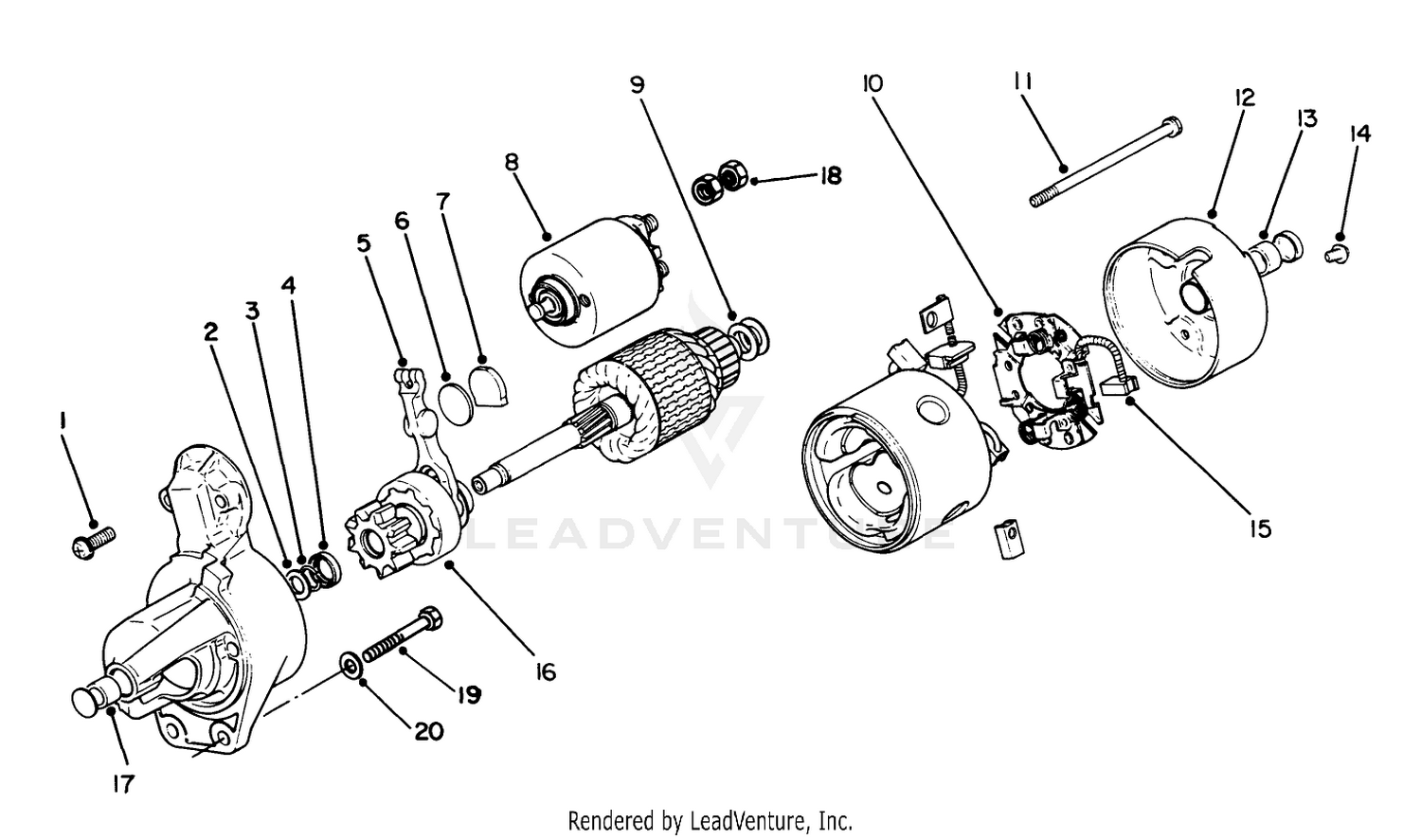 Starter-Engine, Onan Model No. P220g, Type No. 1/10808c