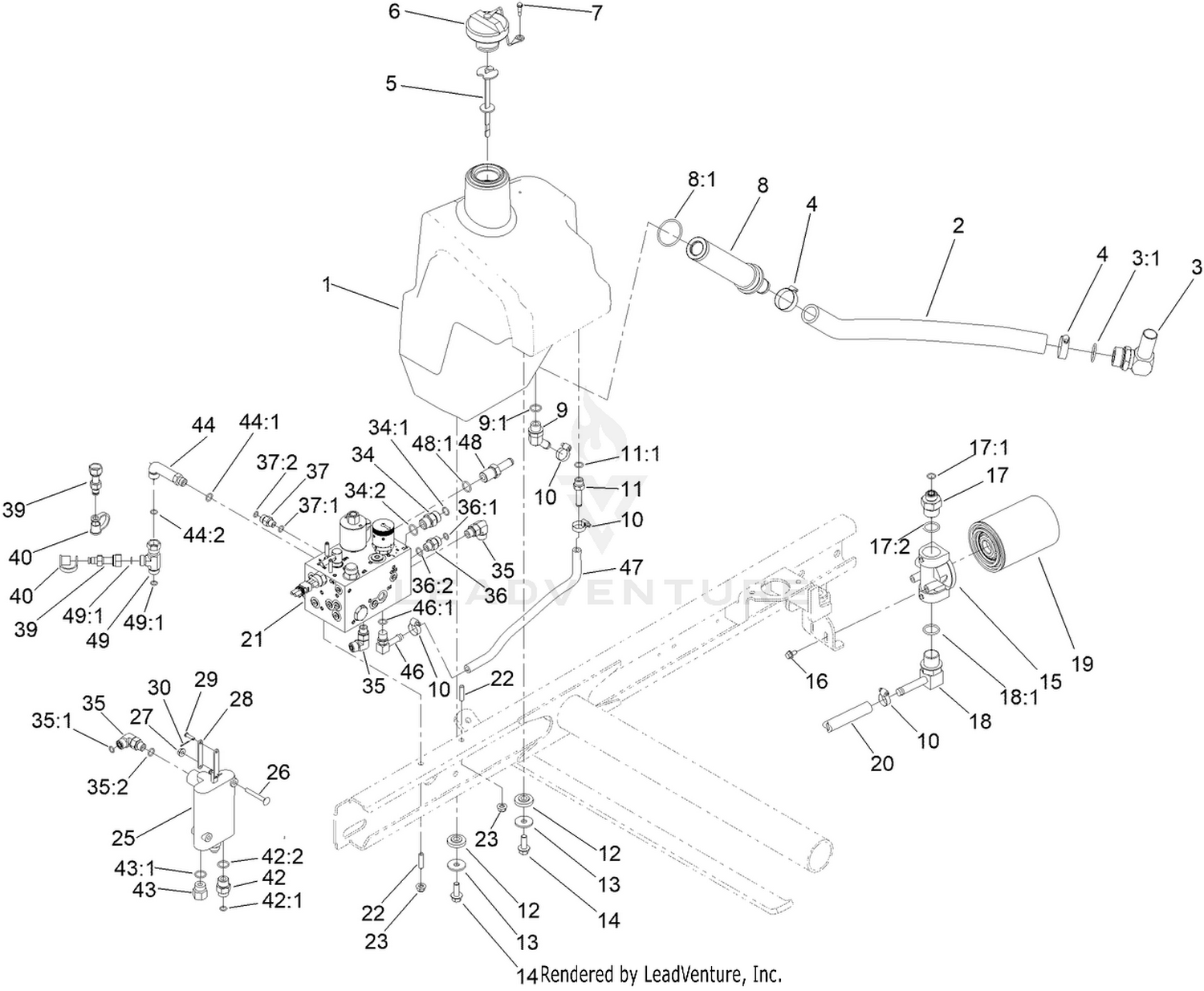 Hydraulic Tank and Valve Assembly