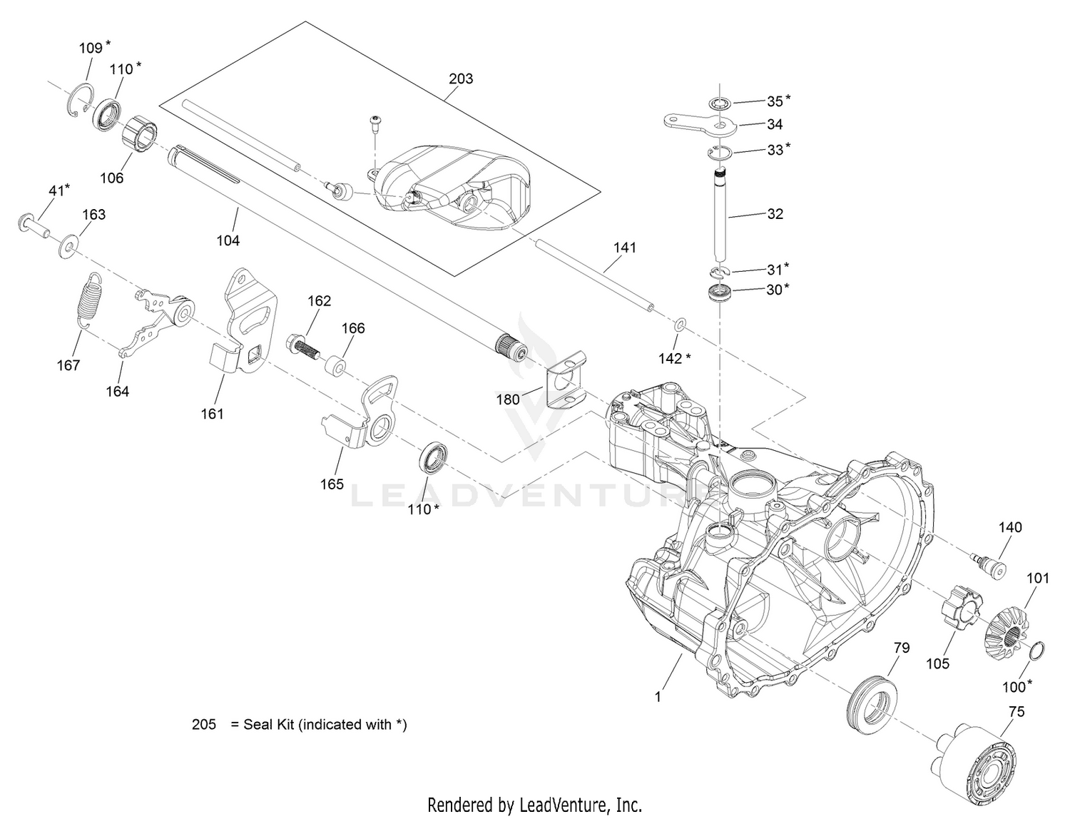 Main Housing  Transmission Assembly No. 121-0999