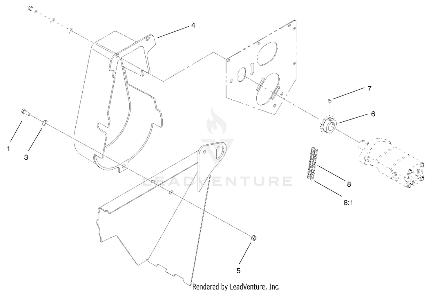 Chain, Sprocket And Guard Assembly