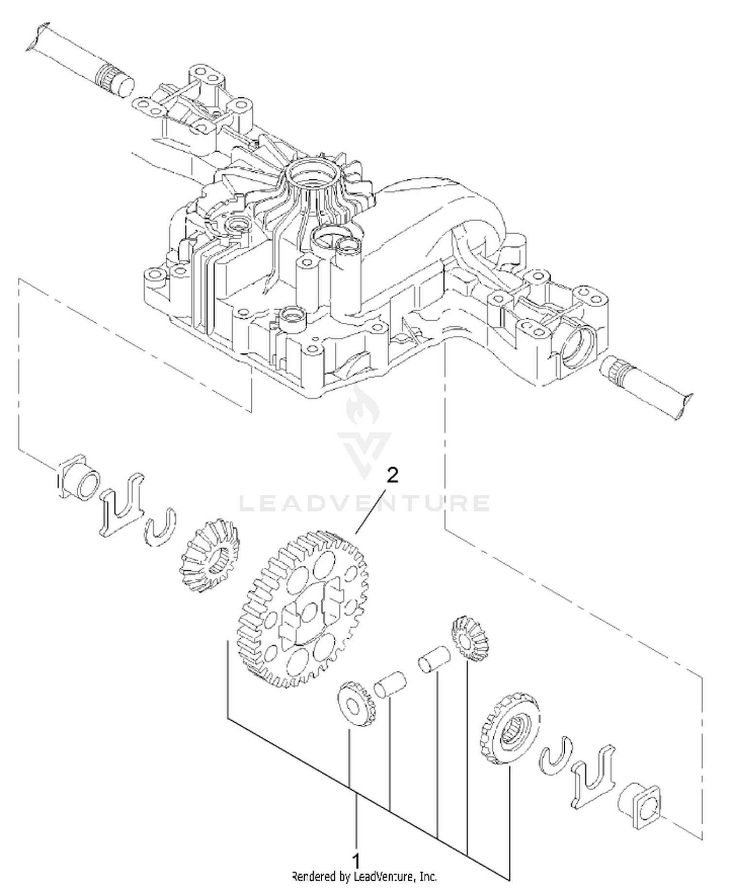 Differential Gear Assembly  Transmission Assembly No. 104-2889
