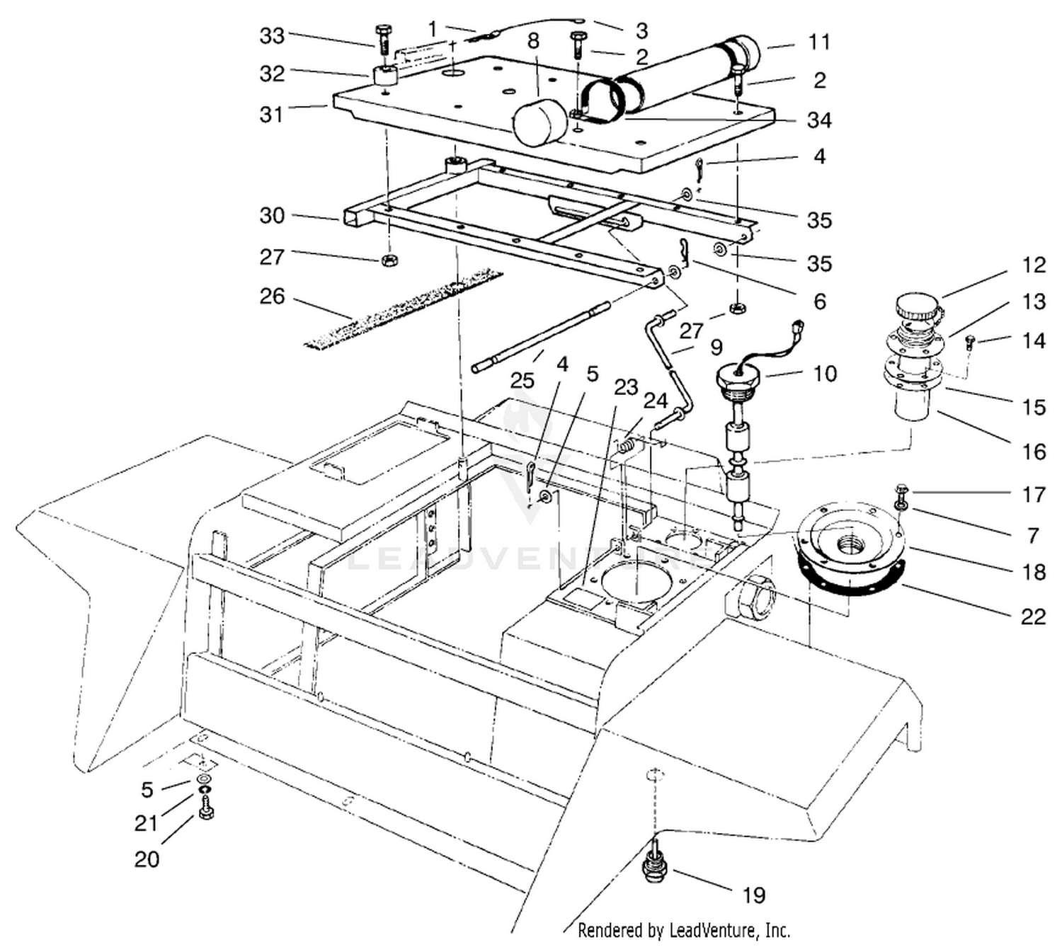 Seat Platform  Filler Cap Assembly