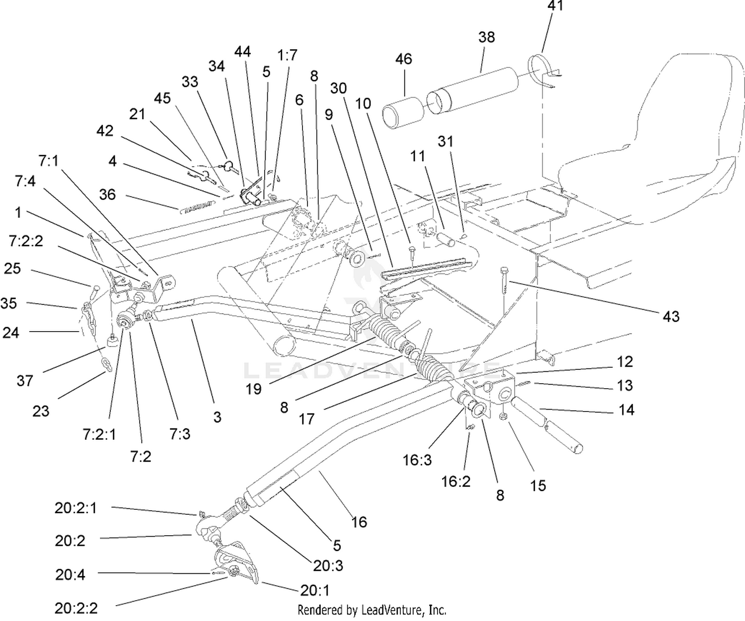 Push Arm and ROPS Assembly