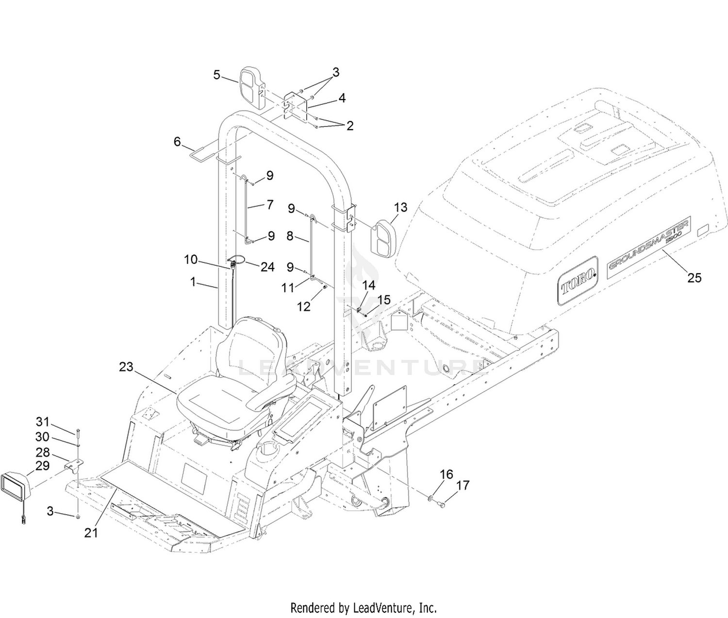 Roll-Over Protection System Assembly  For ROPS Model Only