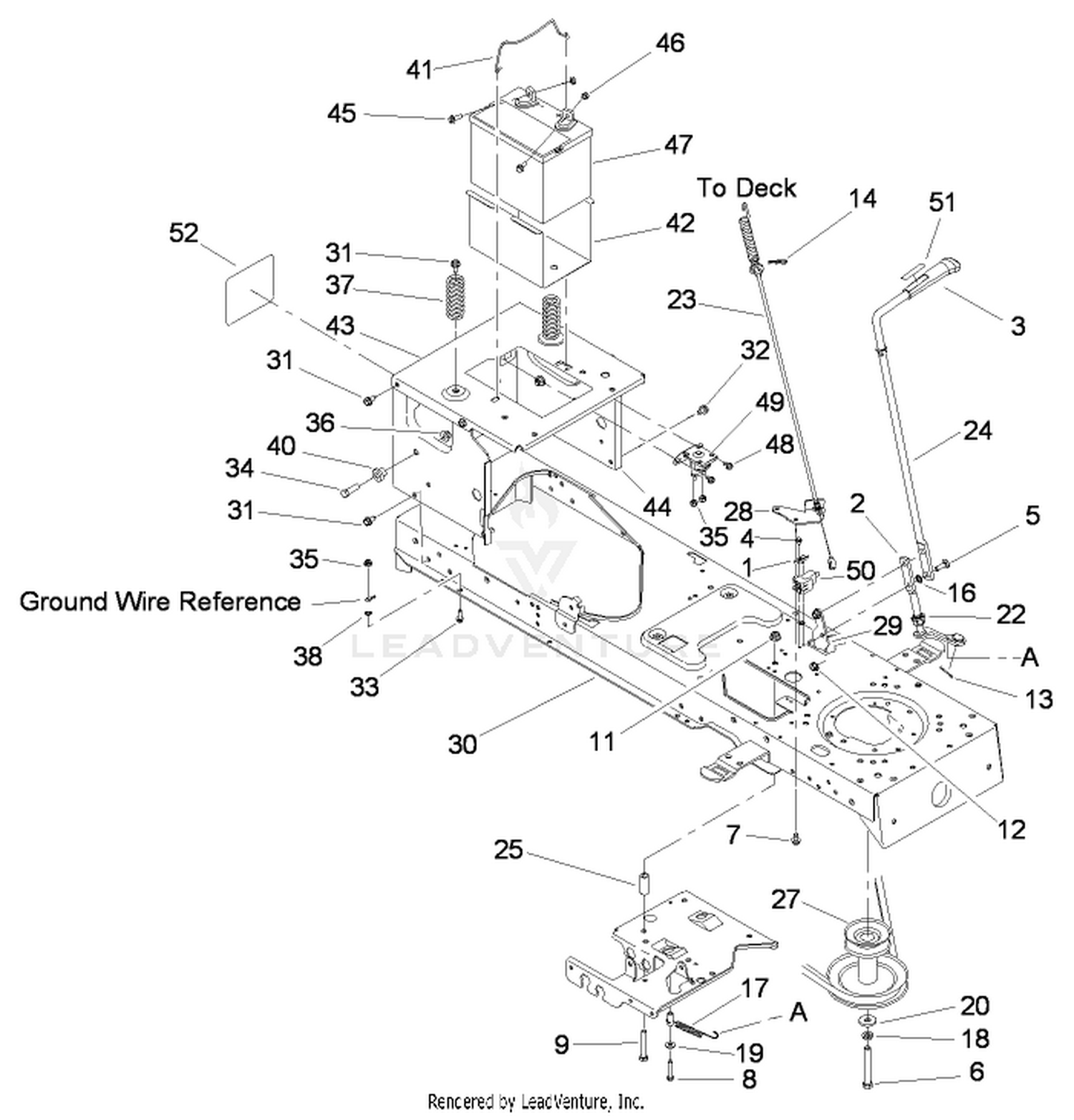 Frame, Battery and Manual PTO Assembly