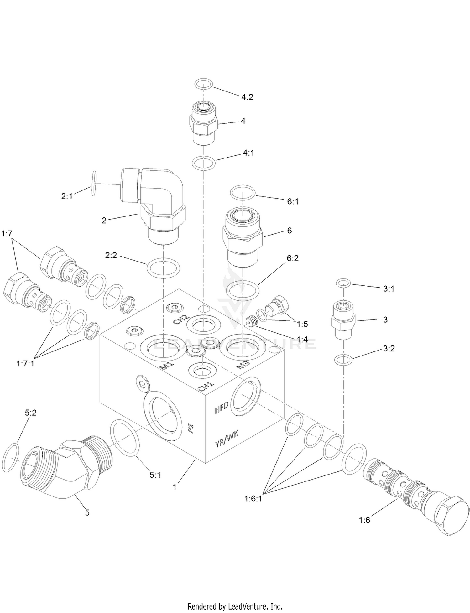 Flow Divider Manifold Assembly No. 121-3128