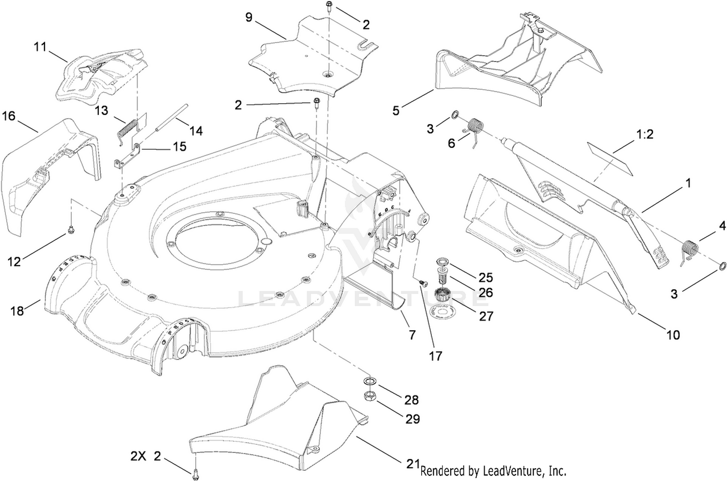 Deck Housing and Rear Door Assembly