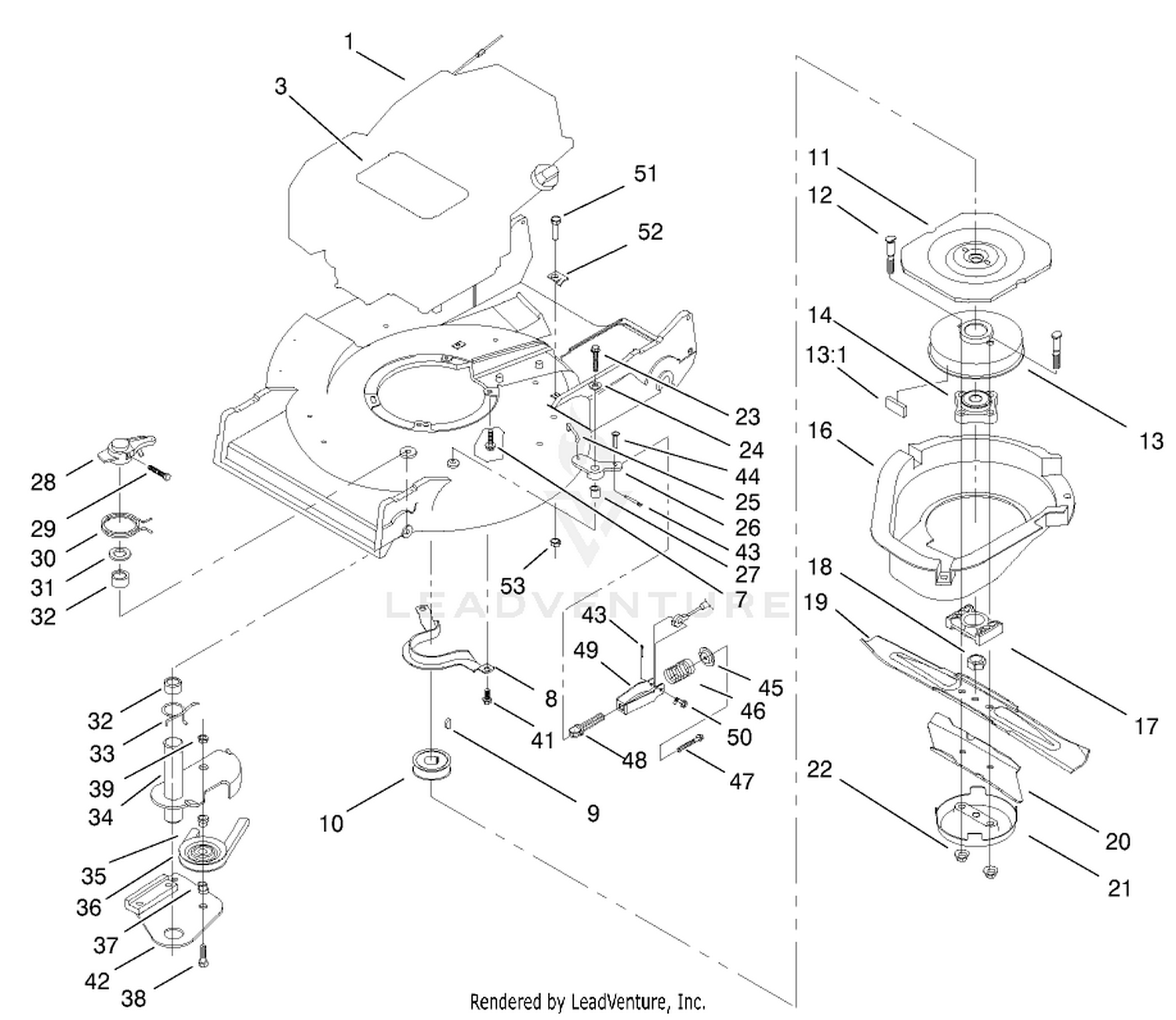 Engine and Blade Brake Clutch Assembly