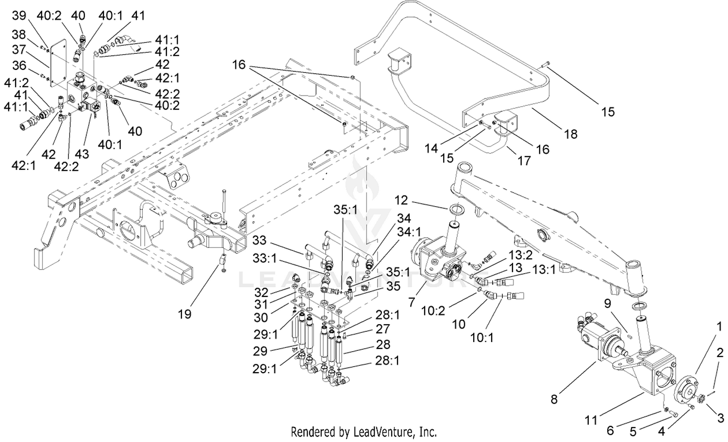 4 Wheel Drive Component  and Rear Bumper Assembly