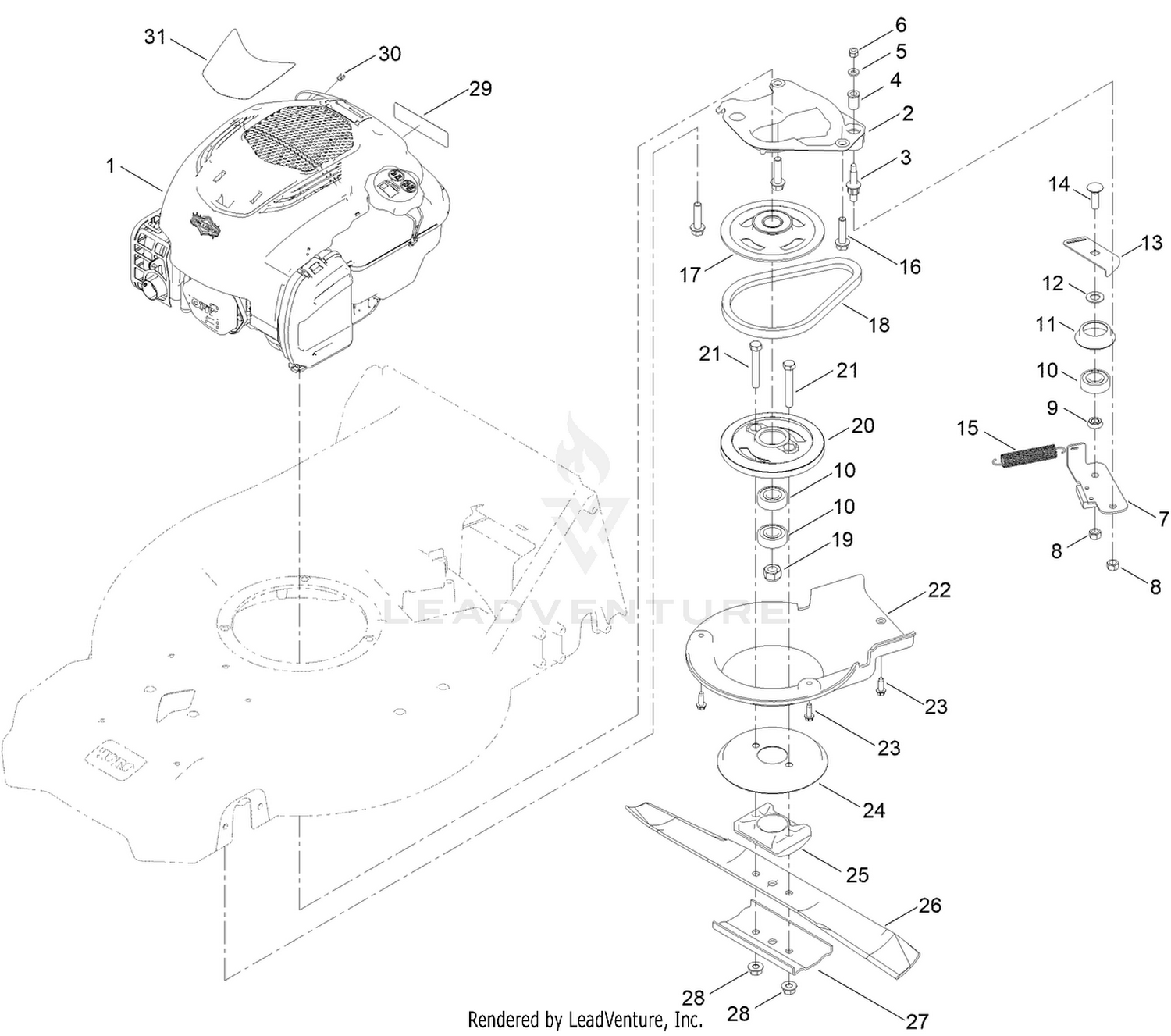 Engine and Blade Assembly