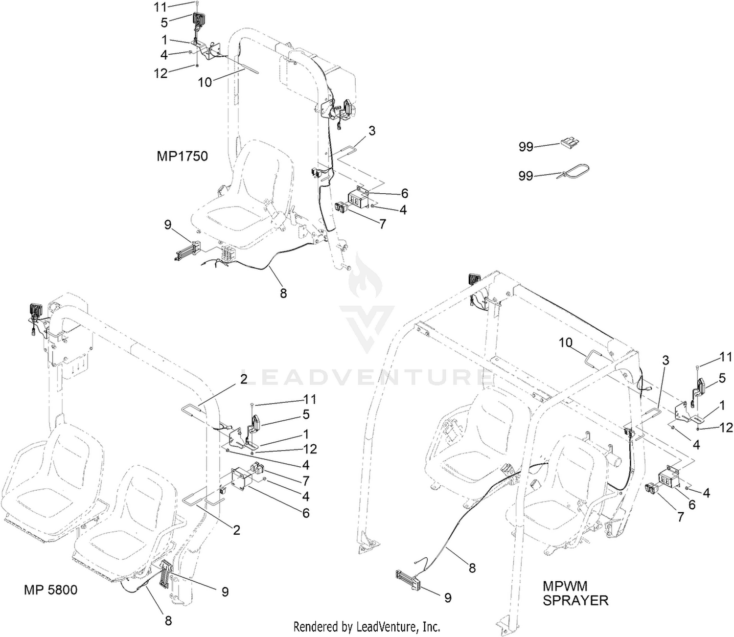 Rear Work Light Kit Assembly
