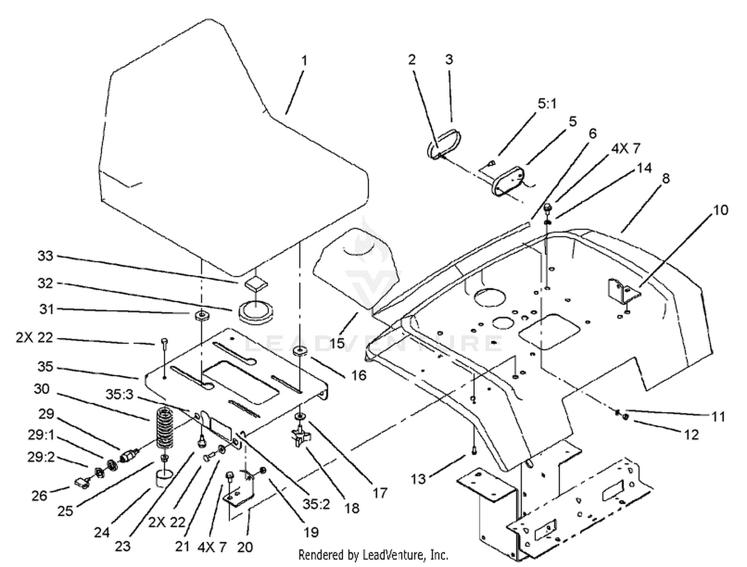 Fender, Seat and Tail Light / Reflector Assembly