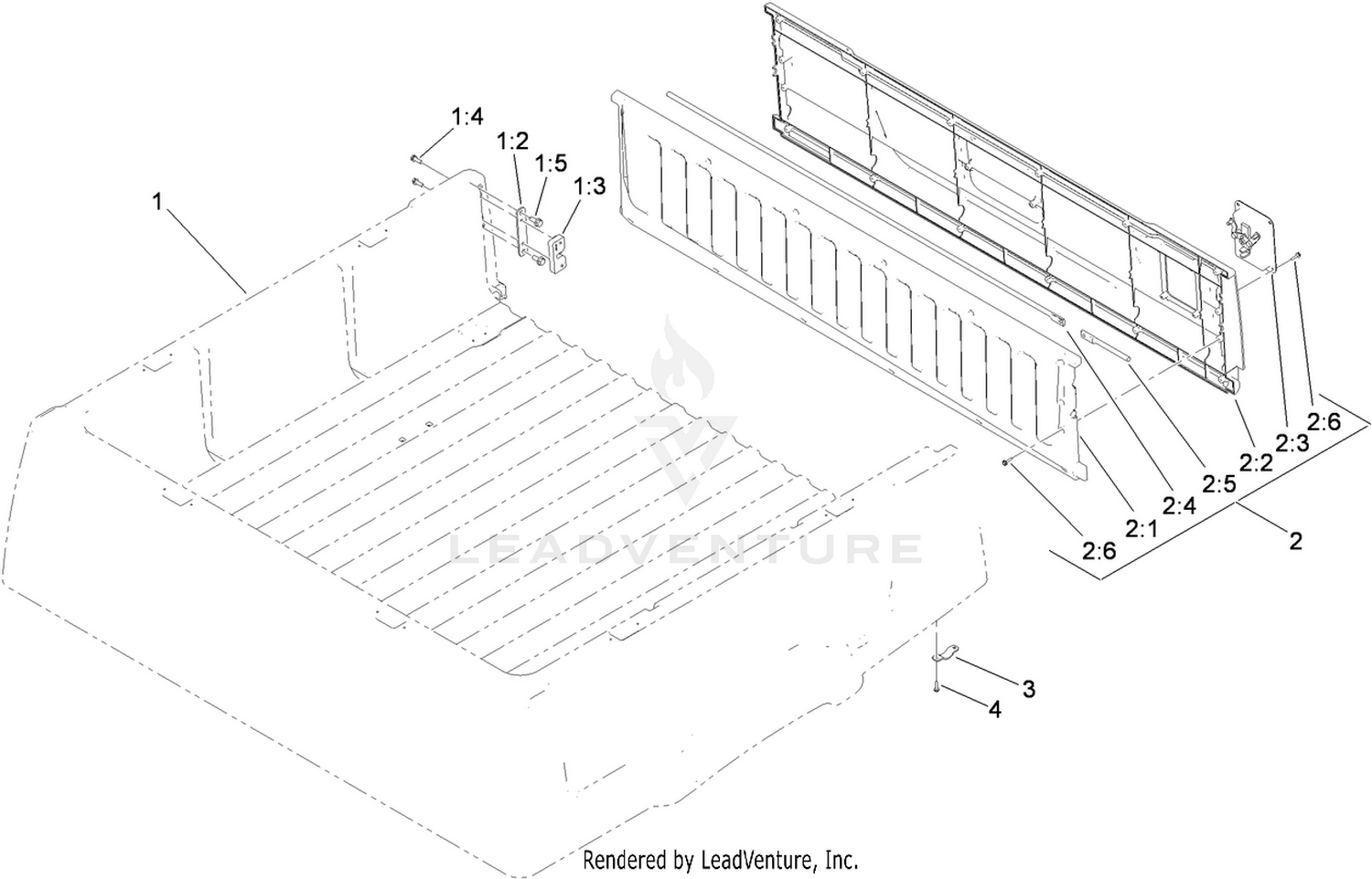 Cargo Bed and Tailgate Assembly