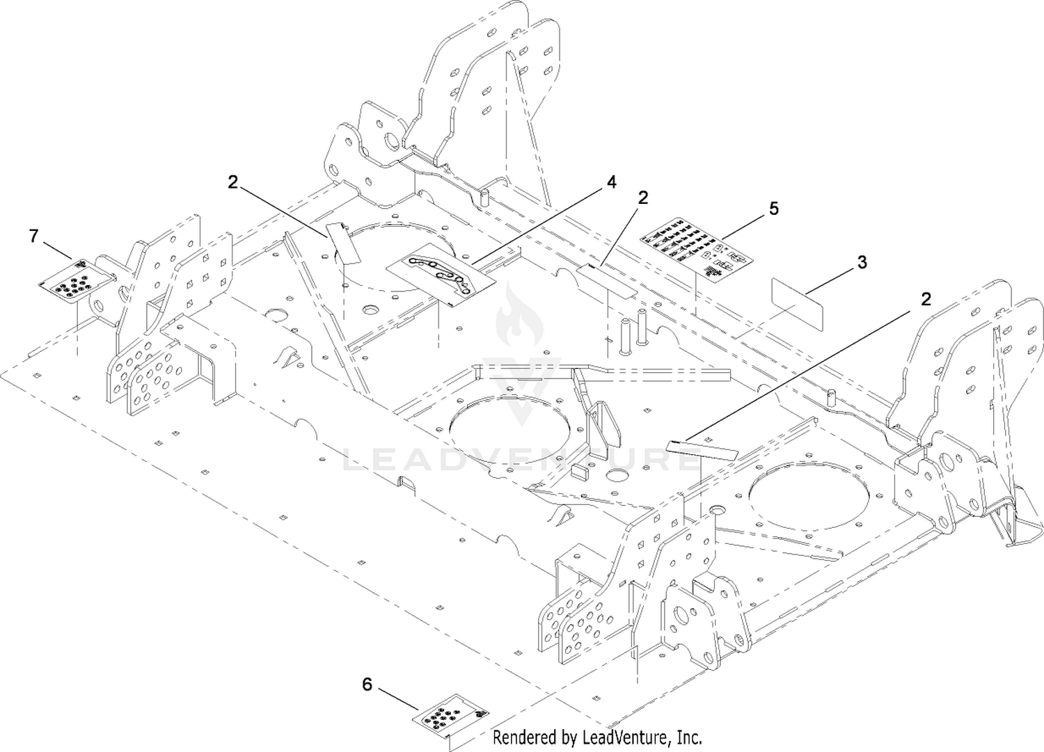 Center Front Deck and Decal Assembly No. 110-5911
