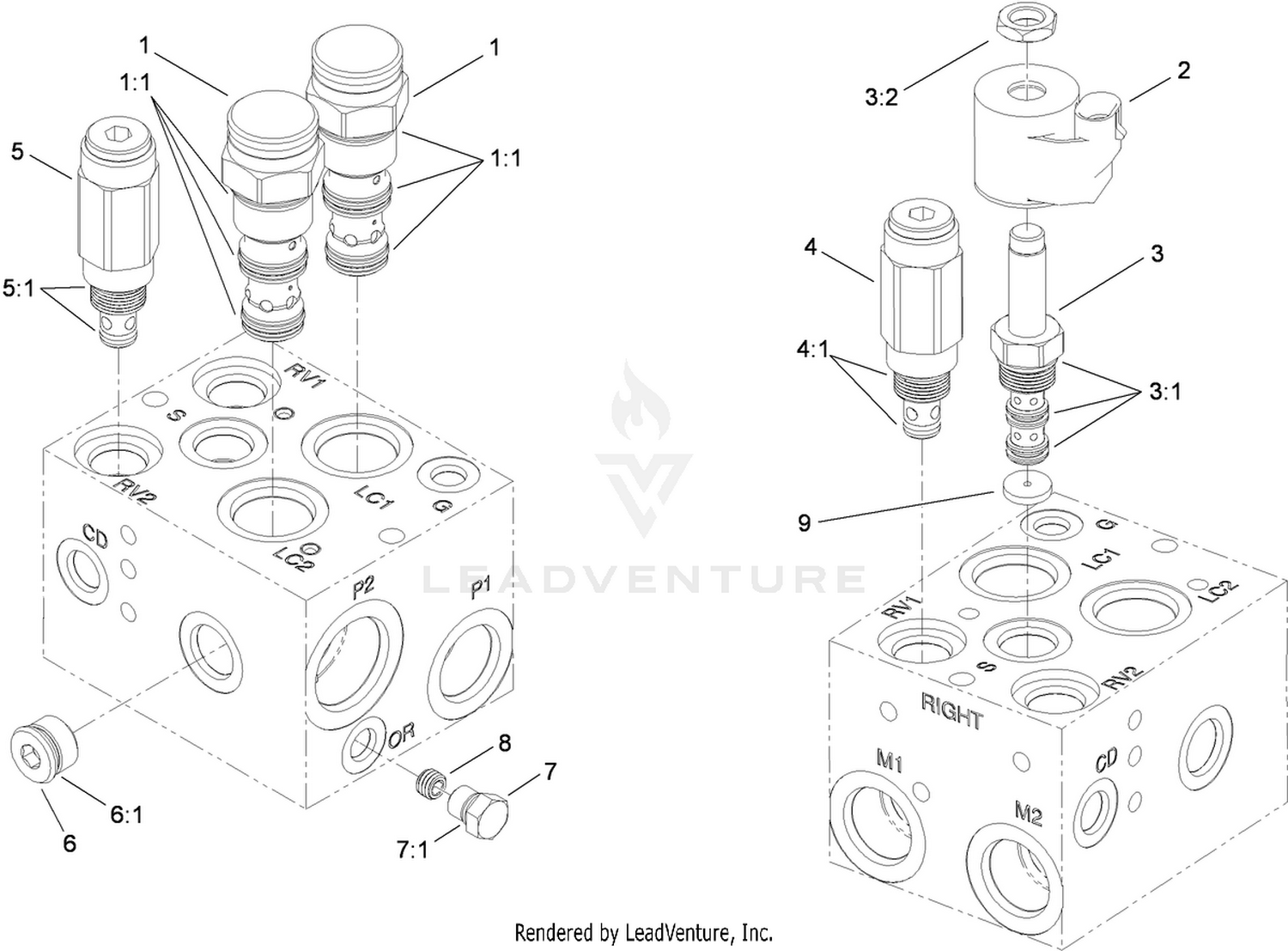 Hydraulic PTO Manifold Assembly No. 117-1112