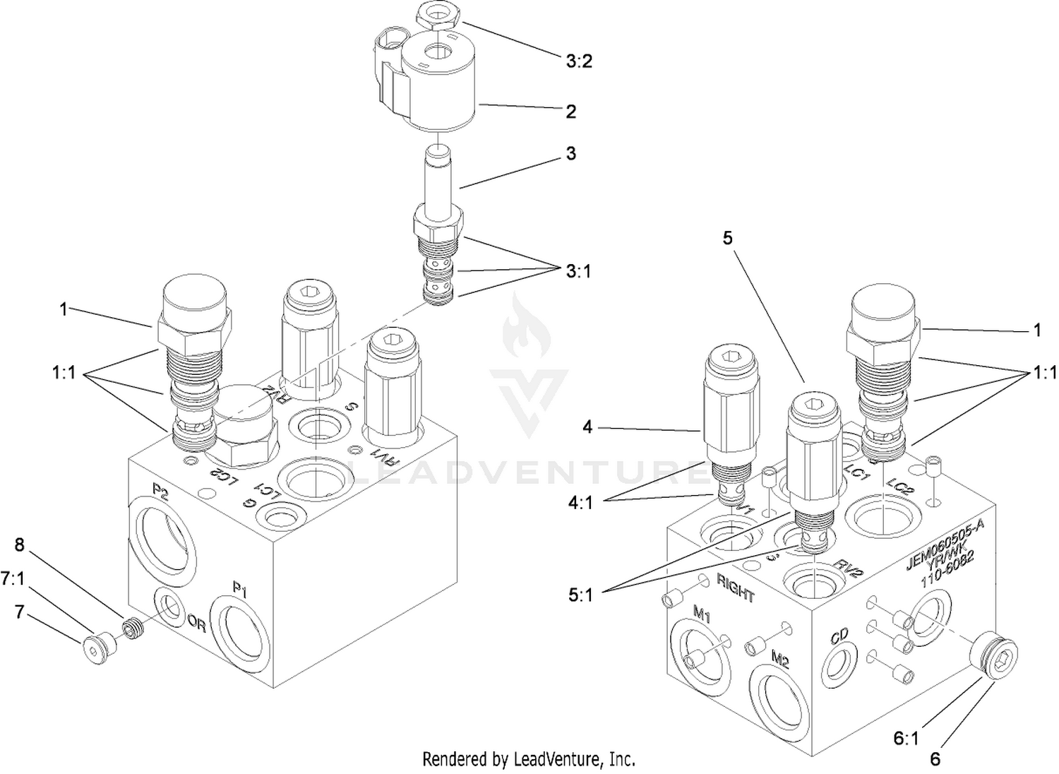 Hydraulic PTO Manifold Assembly No. 110-6082