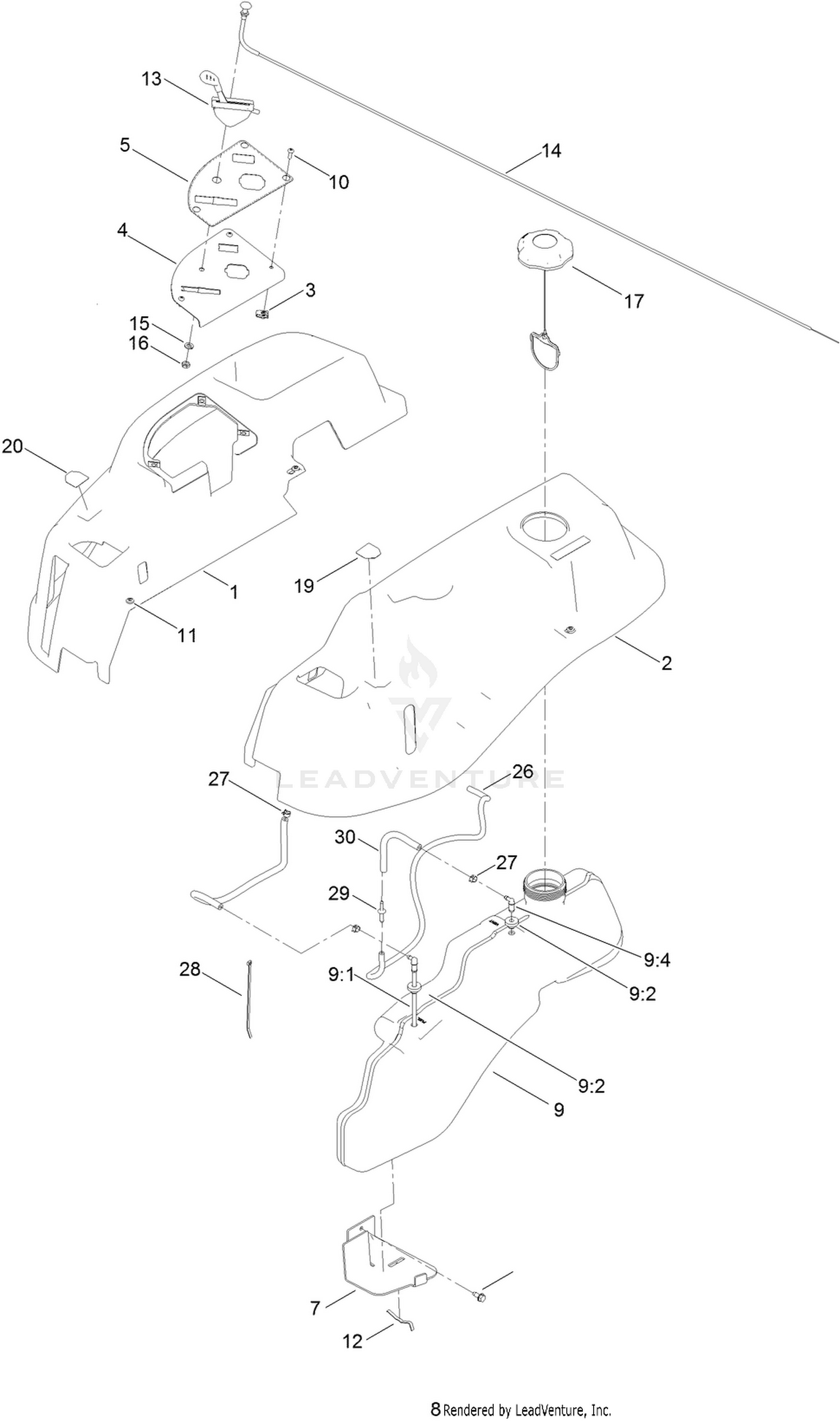 Body Styling and Fuel Tank Assembly