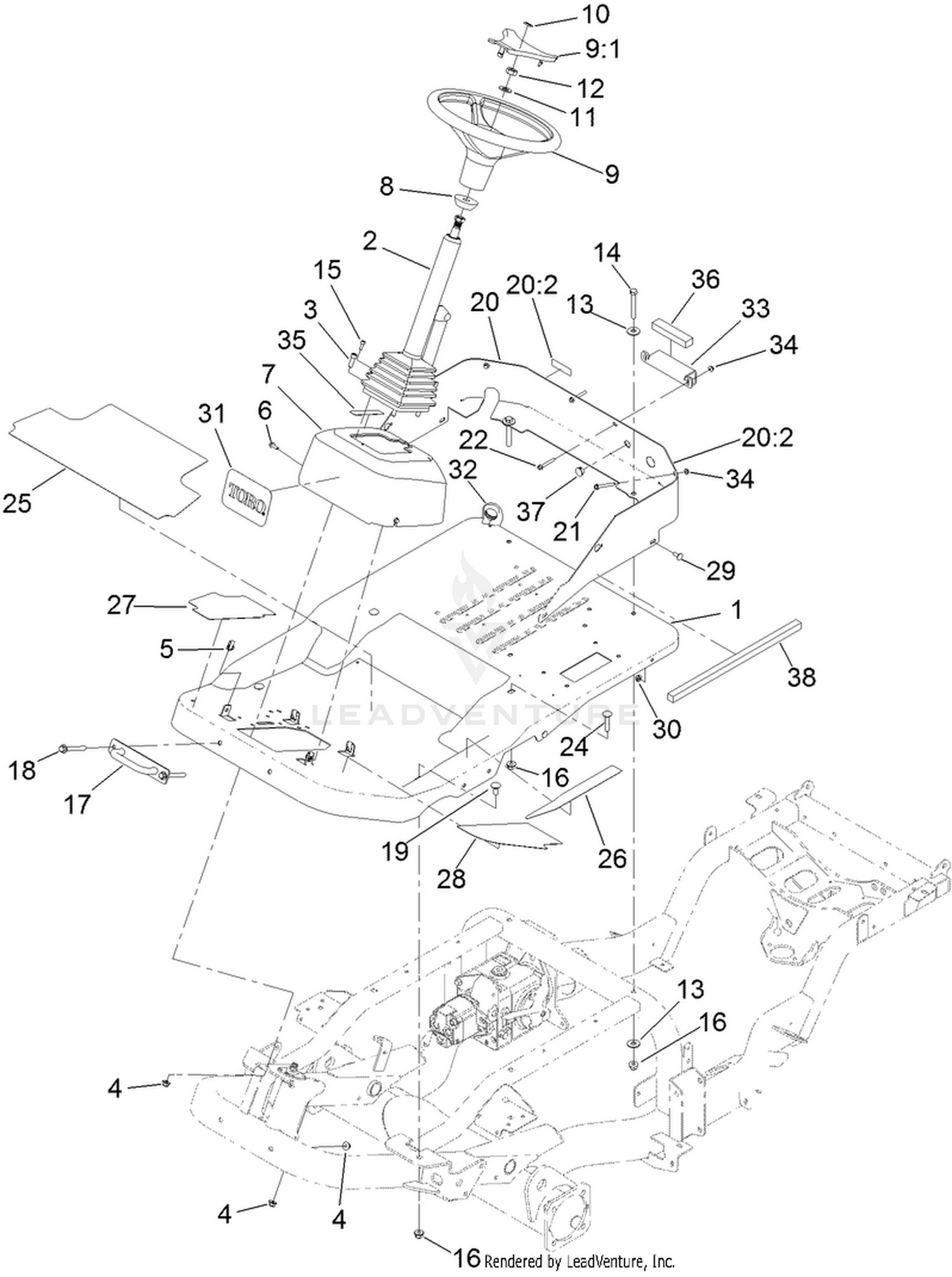 Platform, Steering and Console Assembly