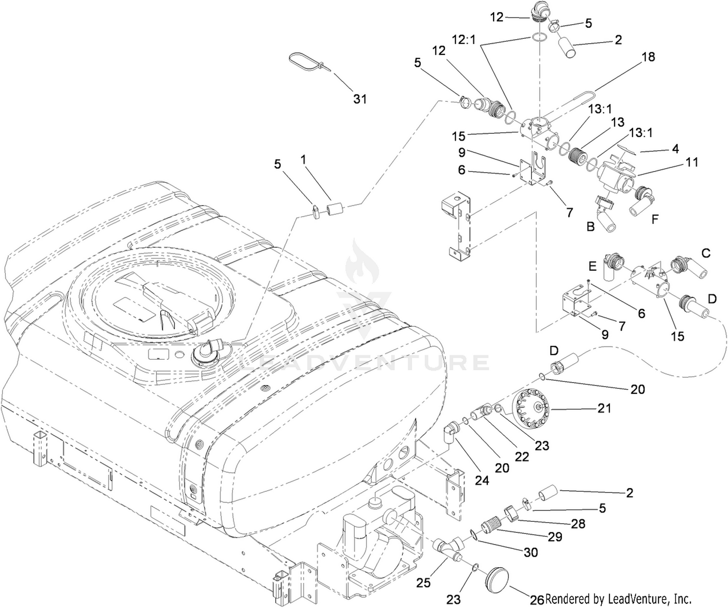 Upper Sprayer Component Assembly