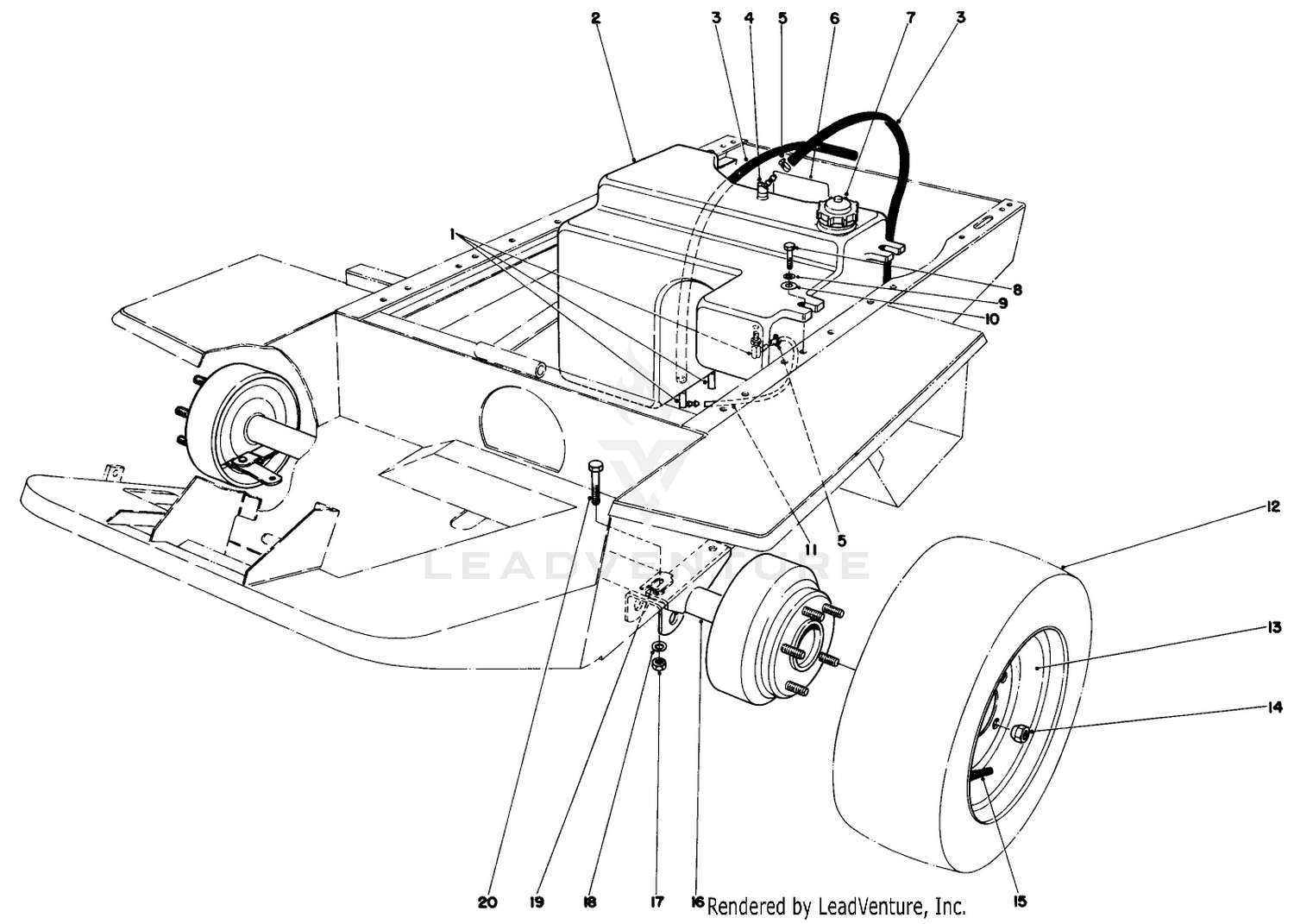 Gas Tank And Axle Assembly