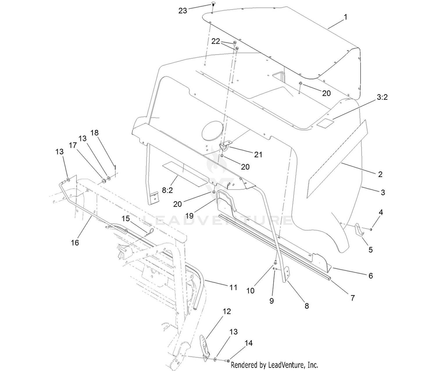 Hood and Screen Assembly