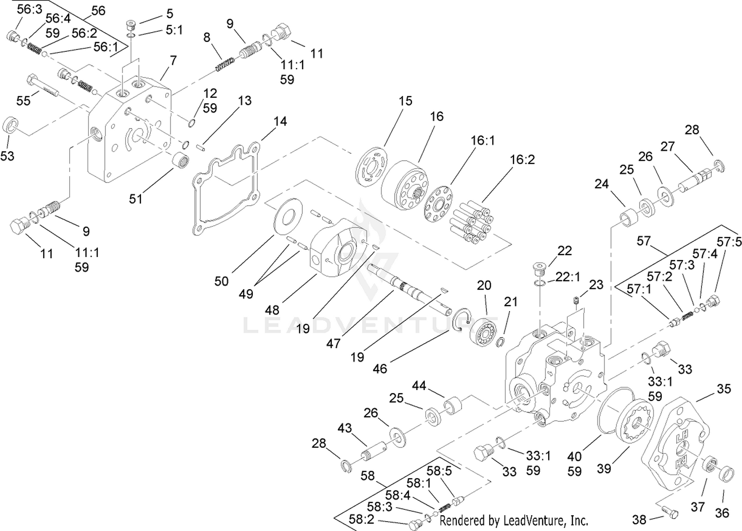 Variable Hydraulic Piston Pump  Assembly No. 114-0613