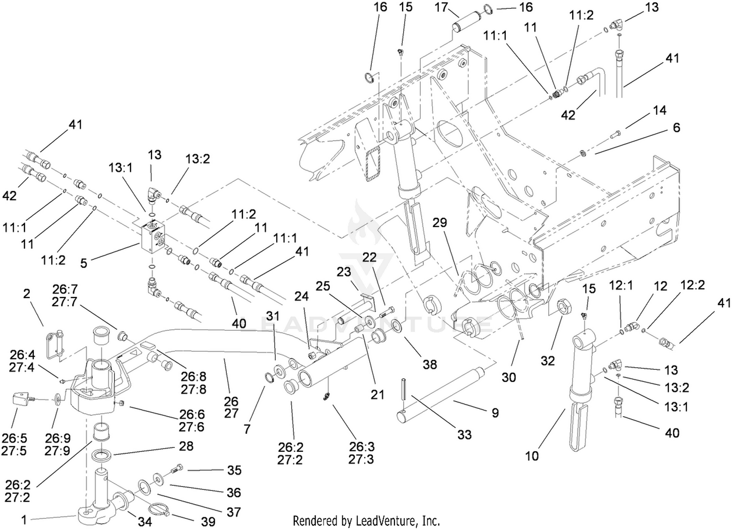 Rear No. 2 and No. 3 Lift Arm Assembly