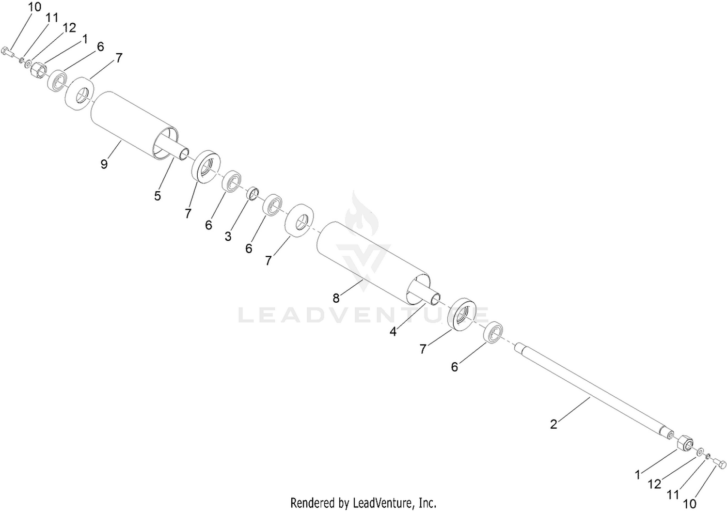 Complete Short Steering Roller Assembly No. 111-5720