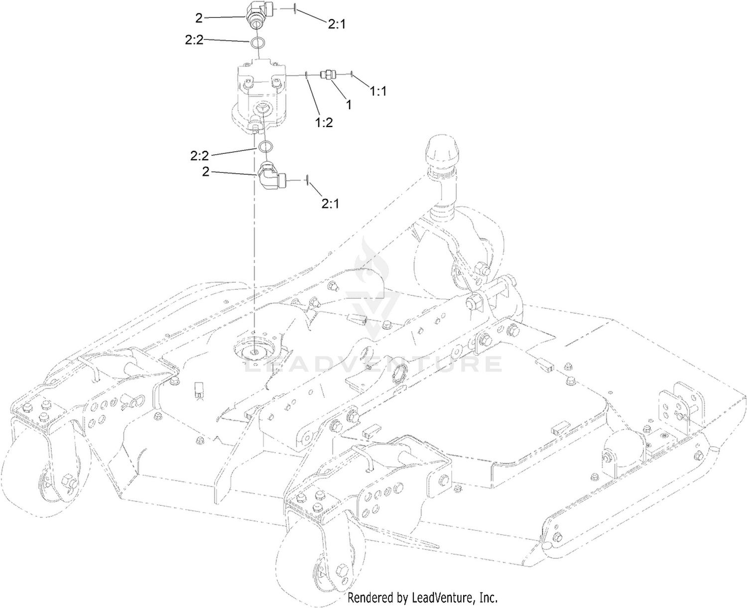 Right Deck Hydraulic Fitting Assembly