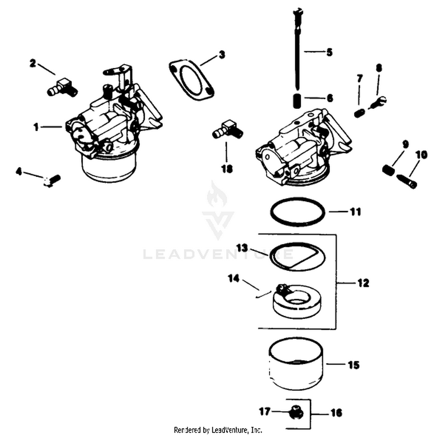 Carburetor-Engine Model No. M16 Spec. No. 711526