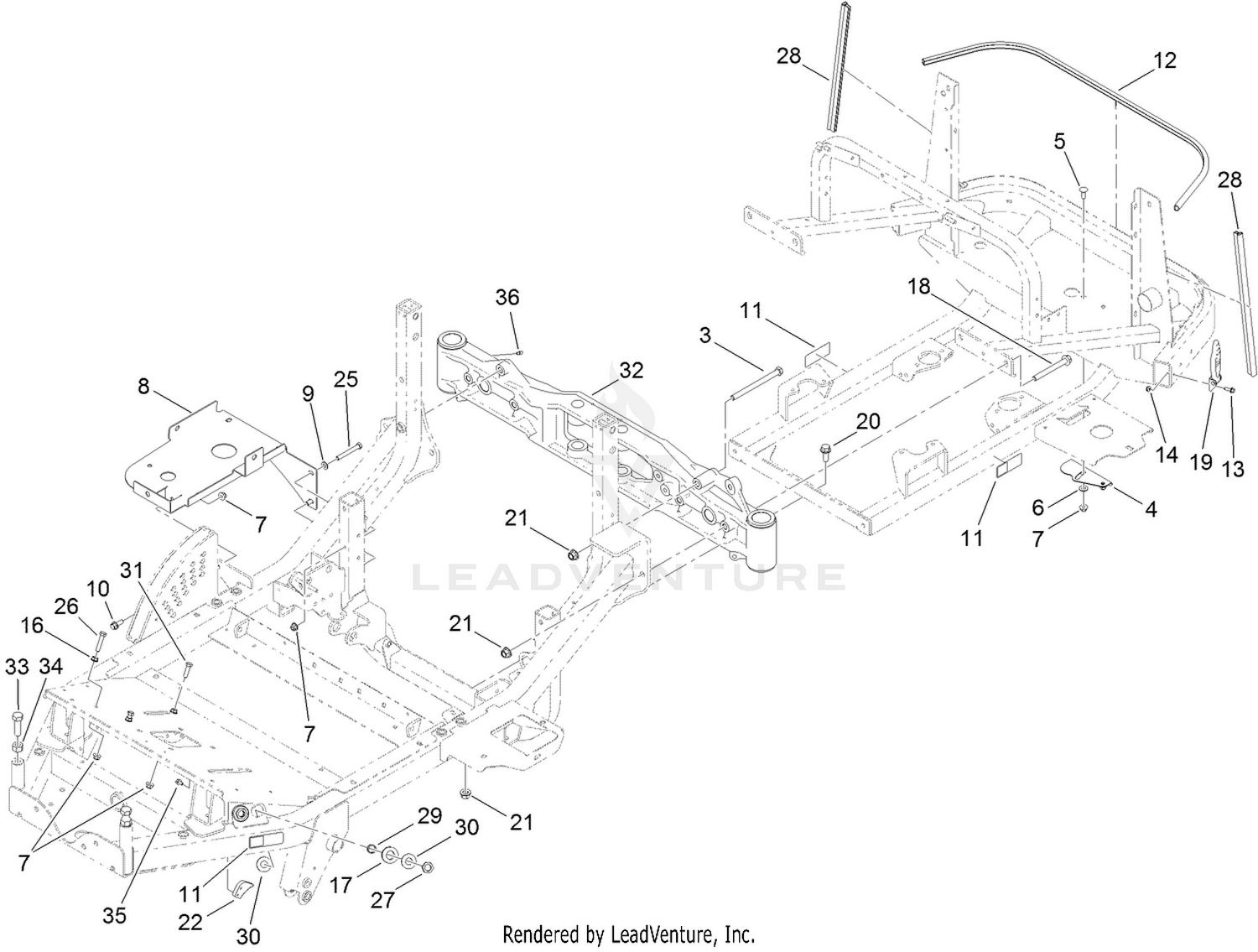 Frame and Rear Axle Assembly