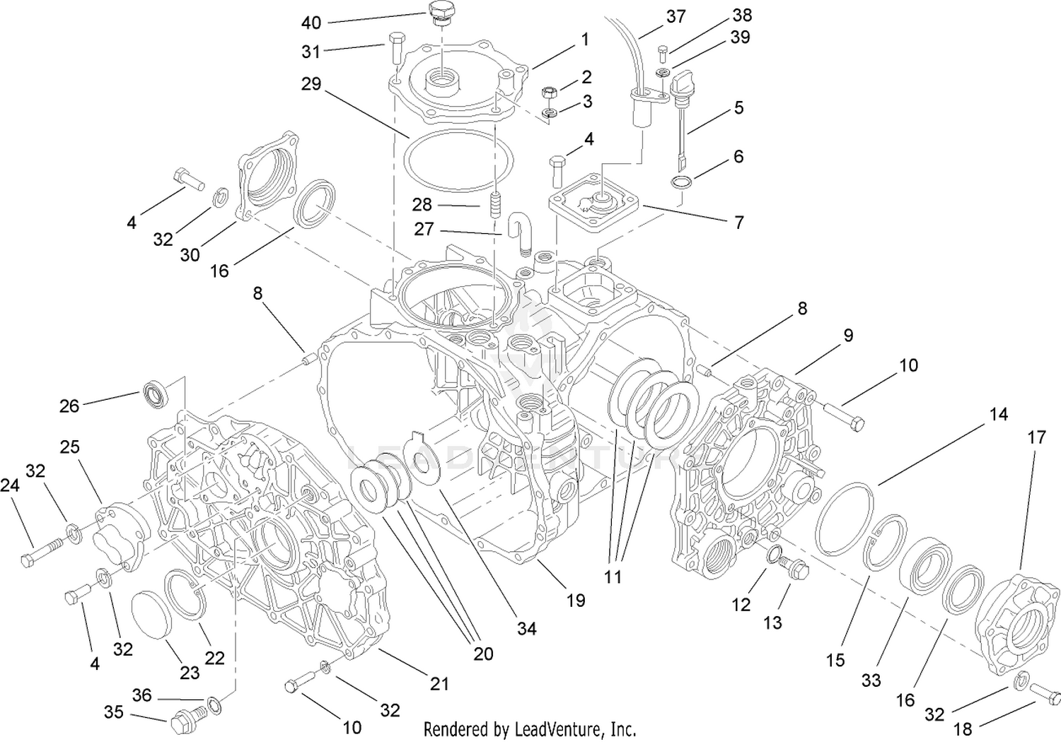 Case Assembly  Transaxle Assembly No. 104-9078