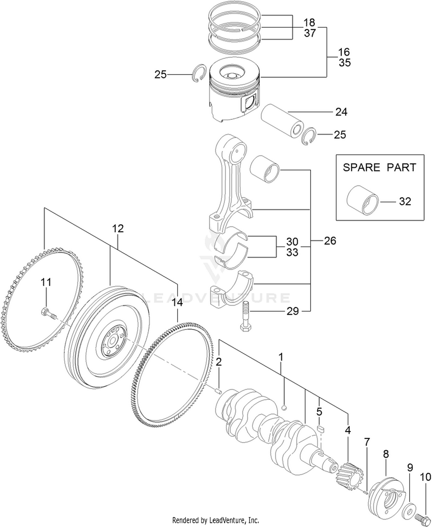Crankshaft and Piston Assembly