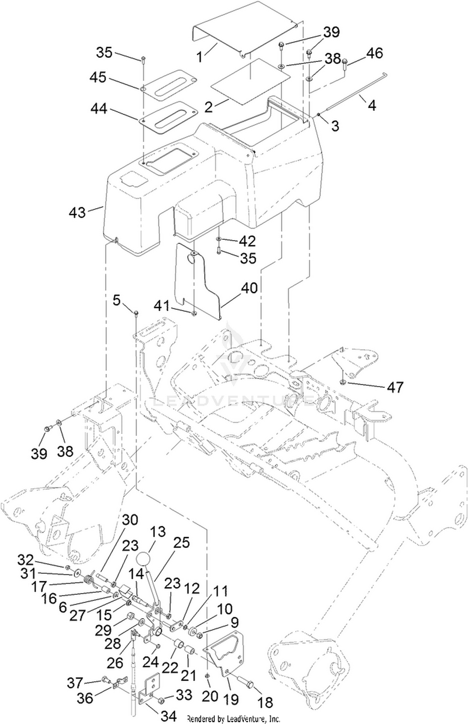 Speed Selector Lever and Console Assembly