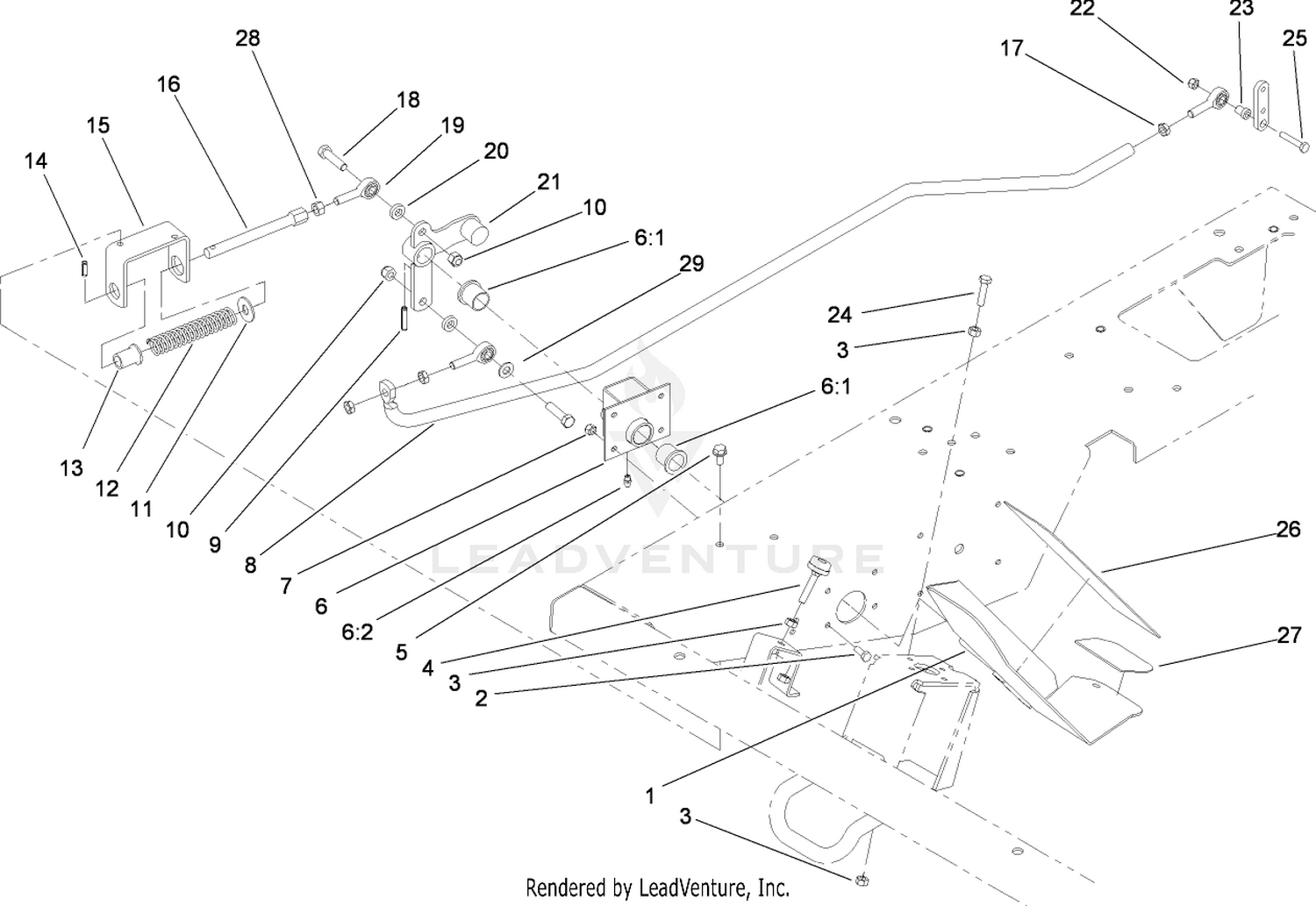Traction Pedal and Linkage Assembly