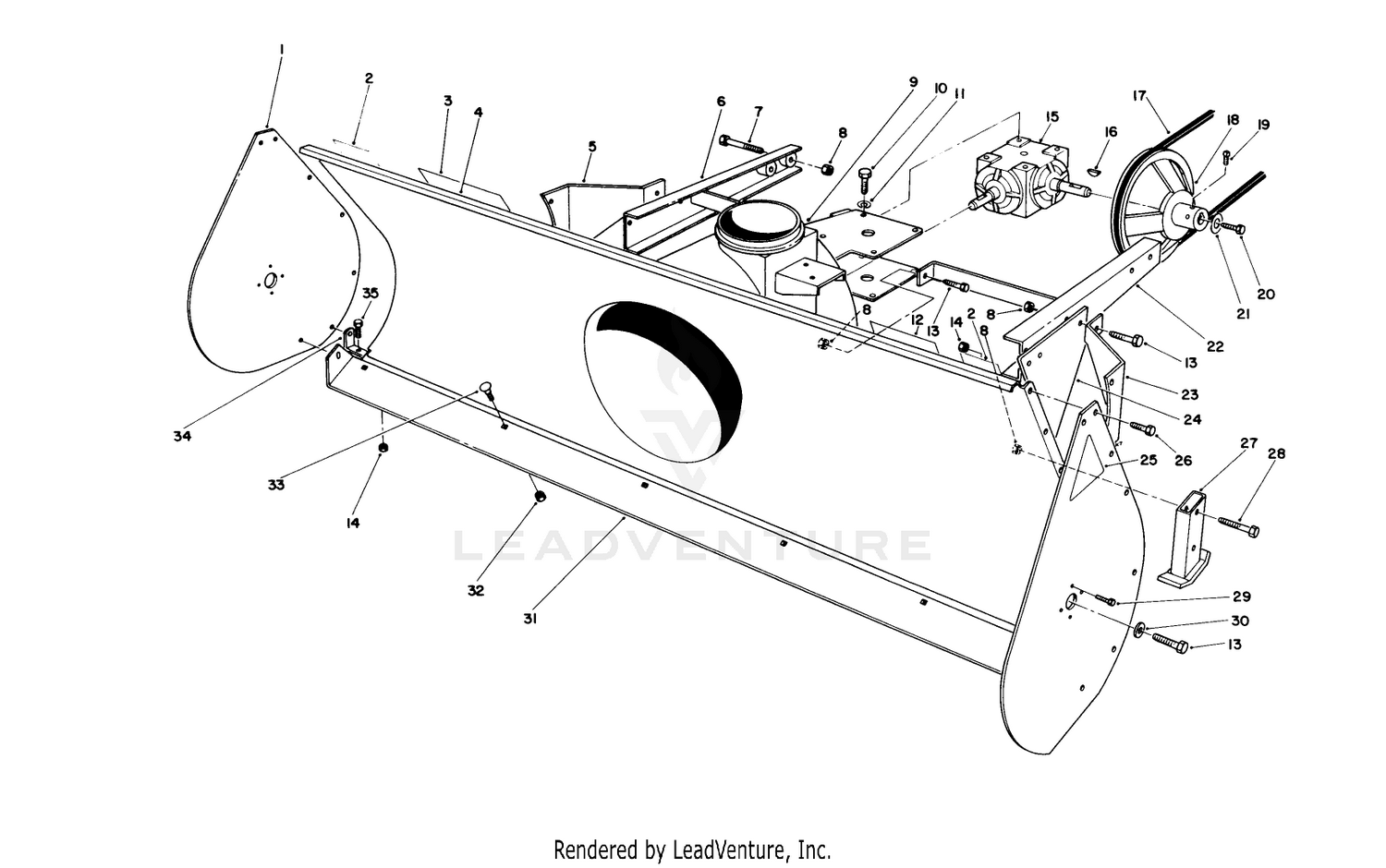 Auger Housing  Pulley Assembly