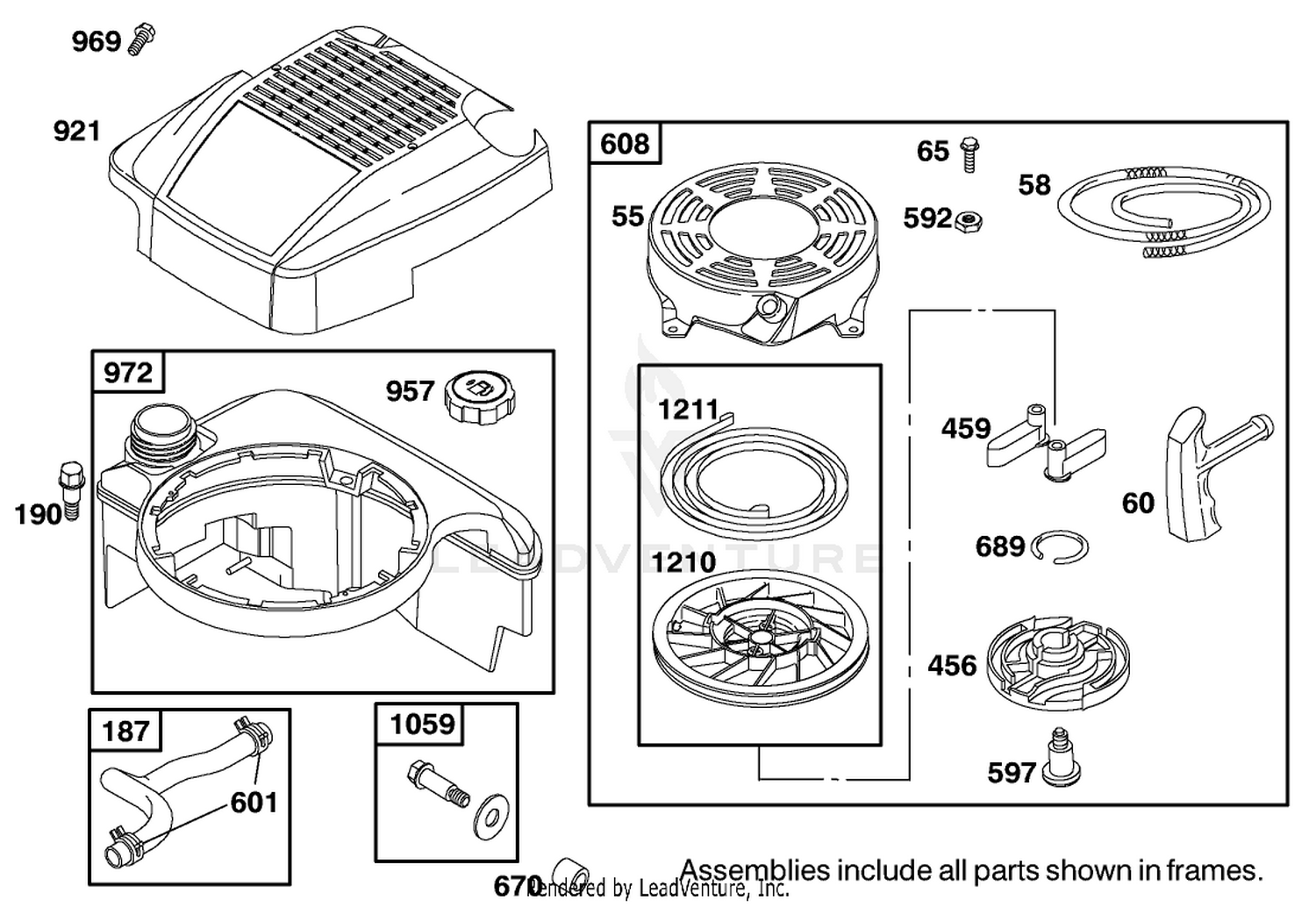 Engine Briggs  Stratton Model 12j805-2370-B1 6