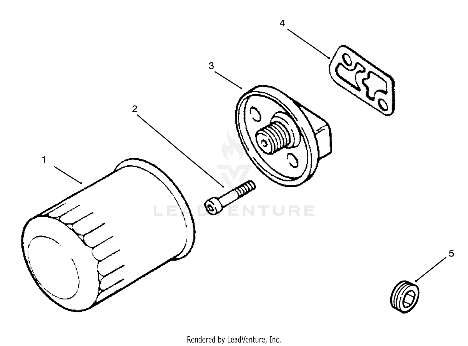 Oil Filter And Pipe Plugengine Kohler Model No. Mv16s-Type Ps56519