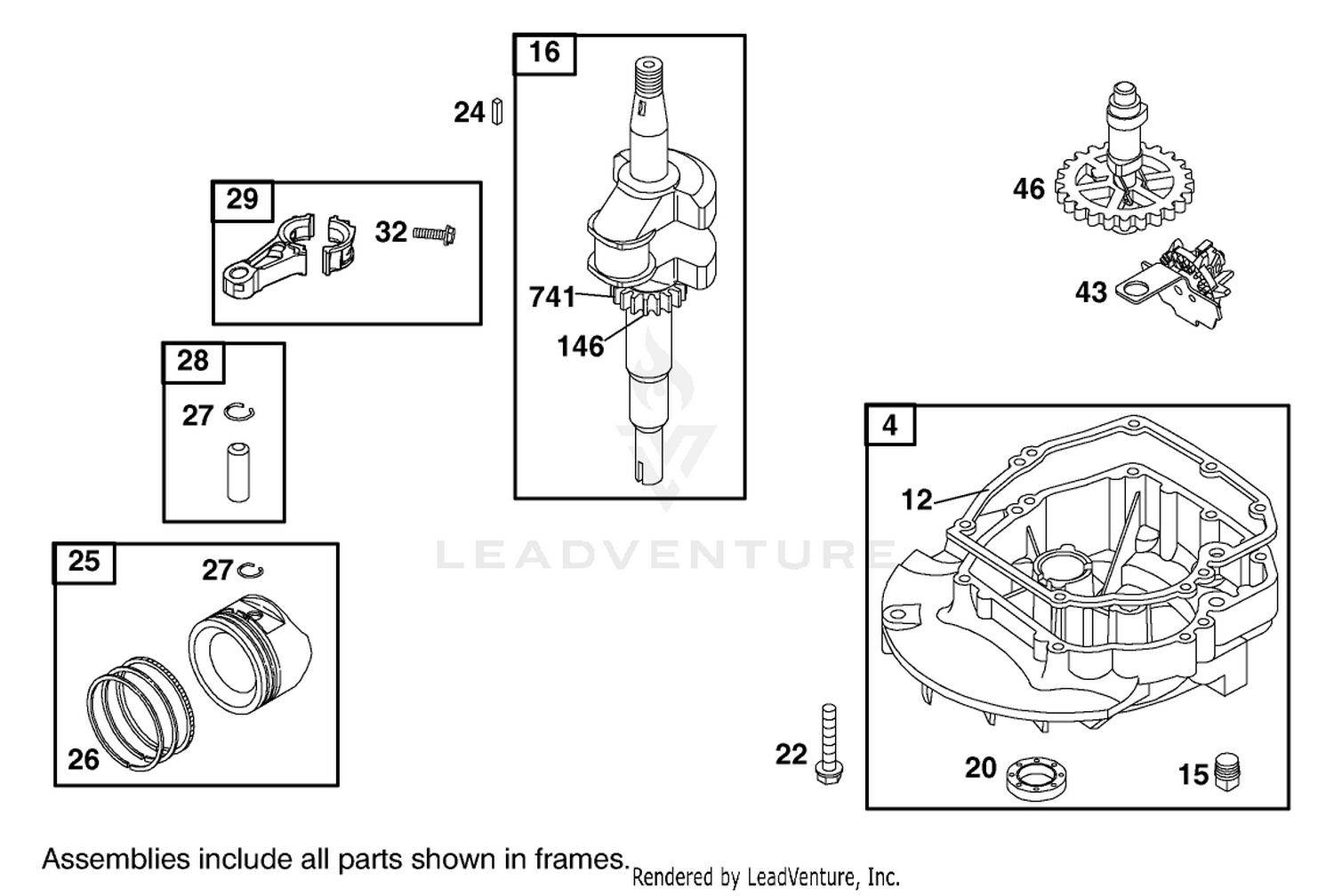 Crankshaft Assembly Engine GTS 200 (Only on: 20791)